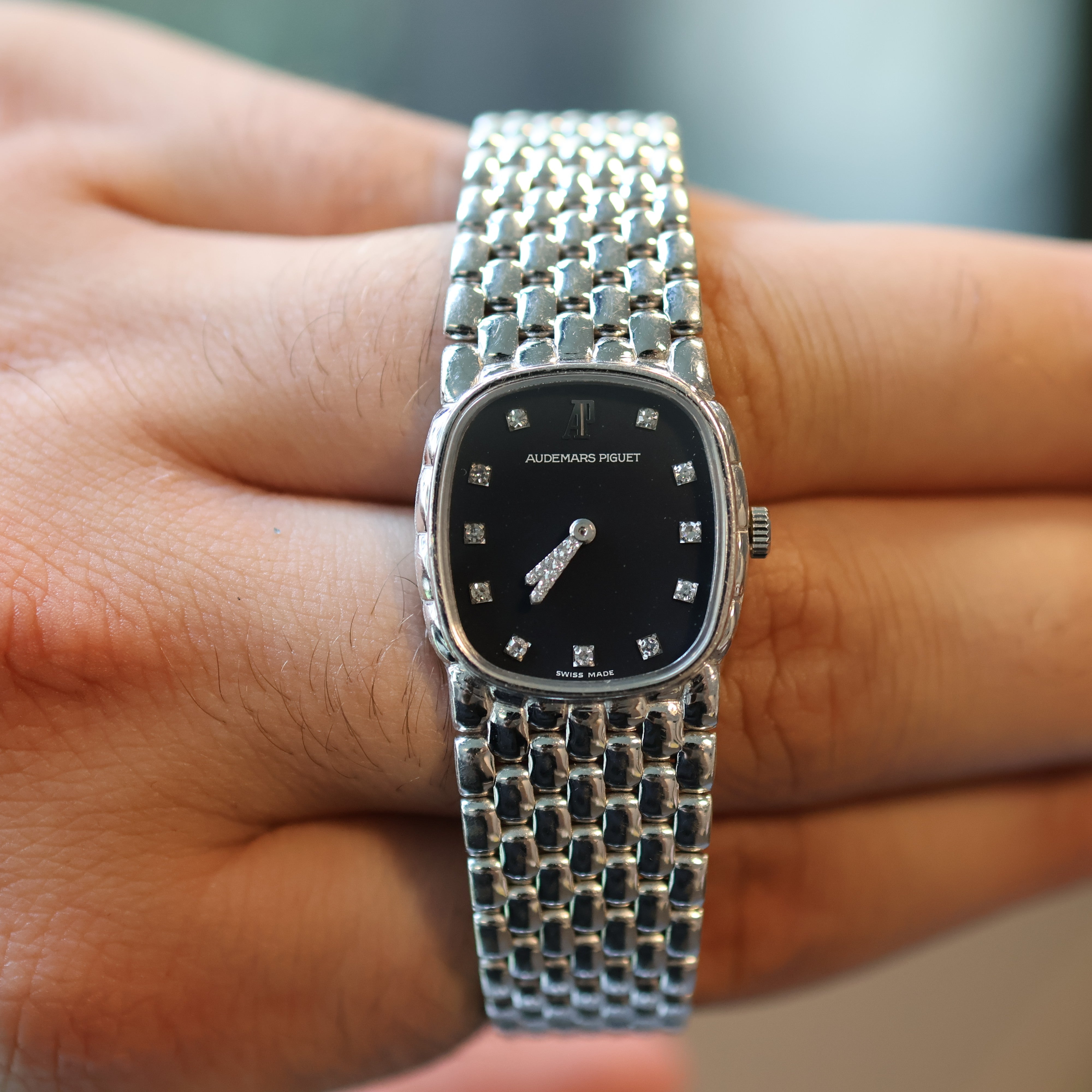 Audemars Piguet Cobra 18k white gold black diamond dial