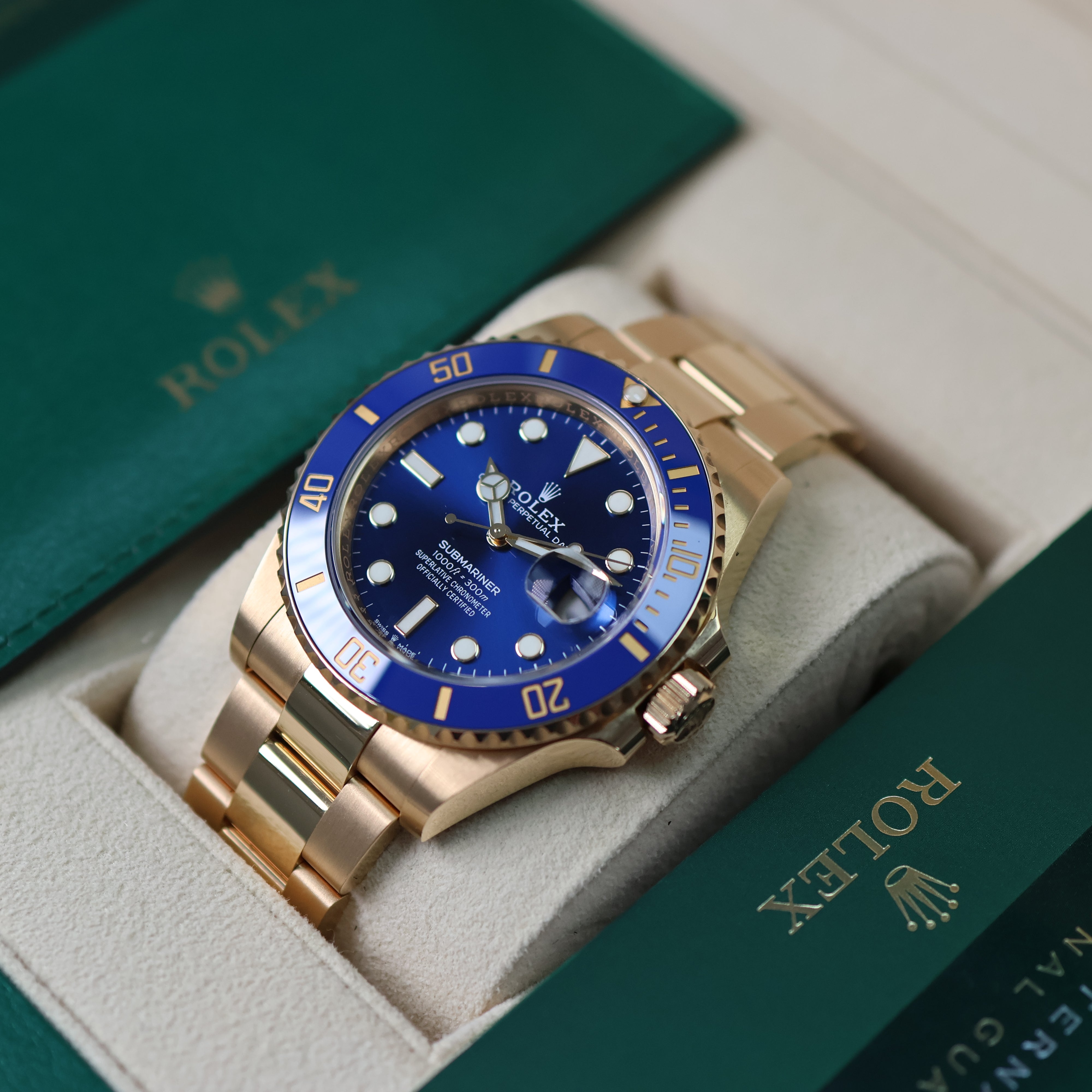Rolex Submariner Date Blue Dial Yellow Gold 126618LB