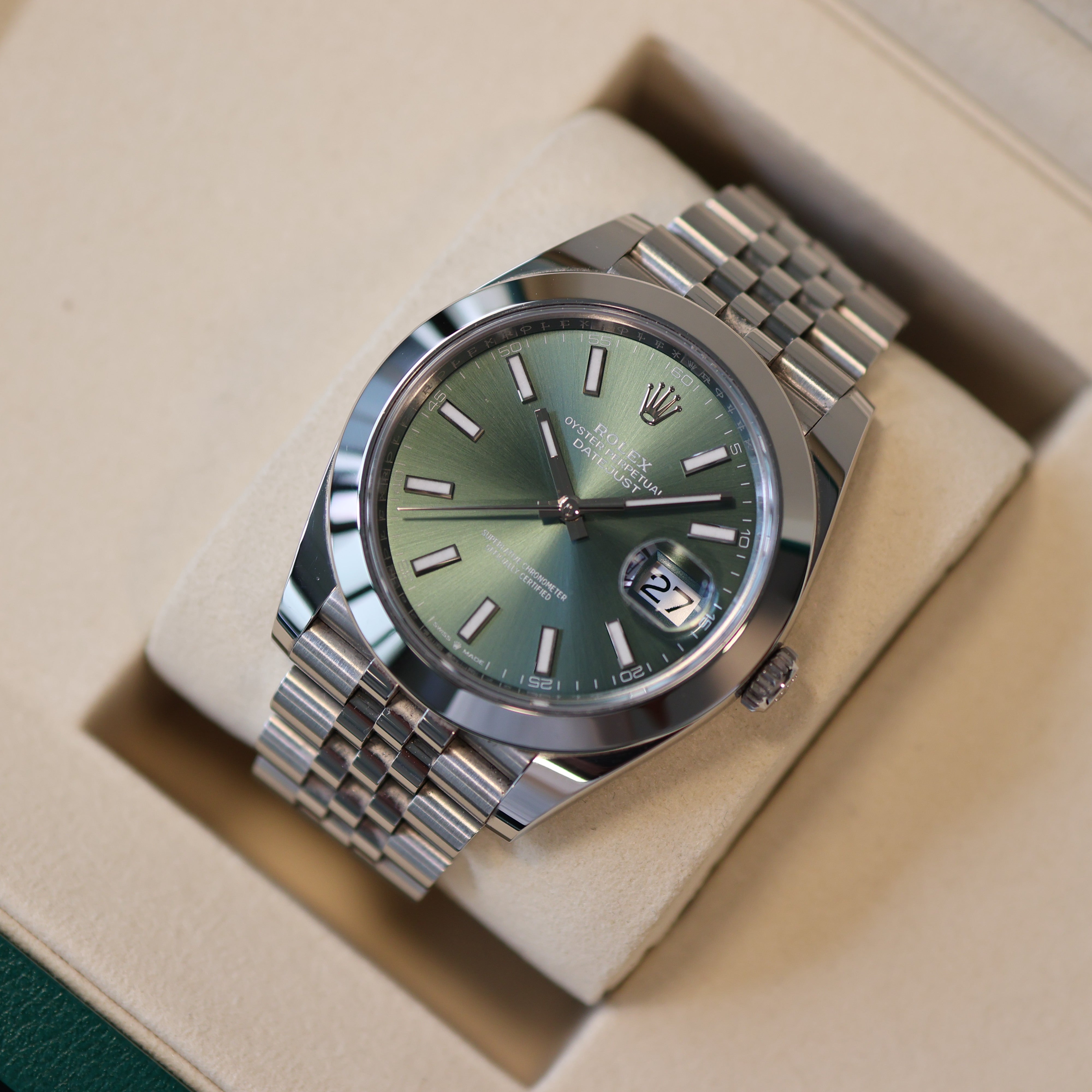 Rolex Datejust Green Dial Jubilée 126300