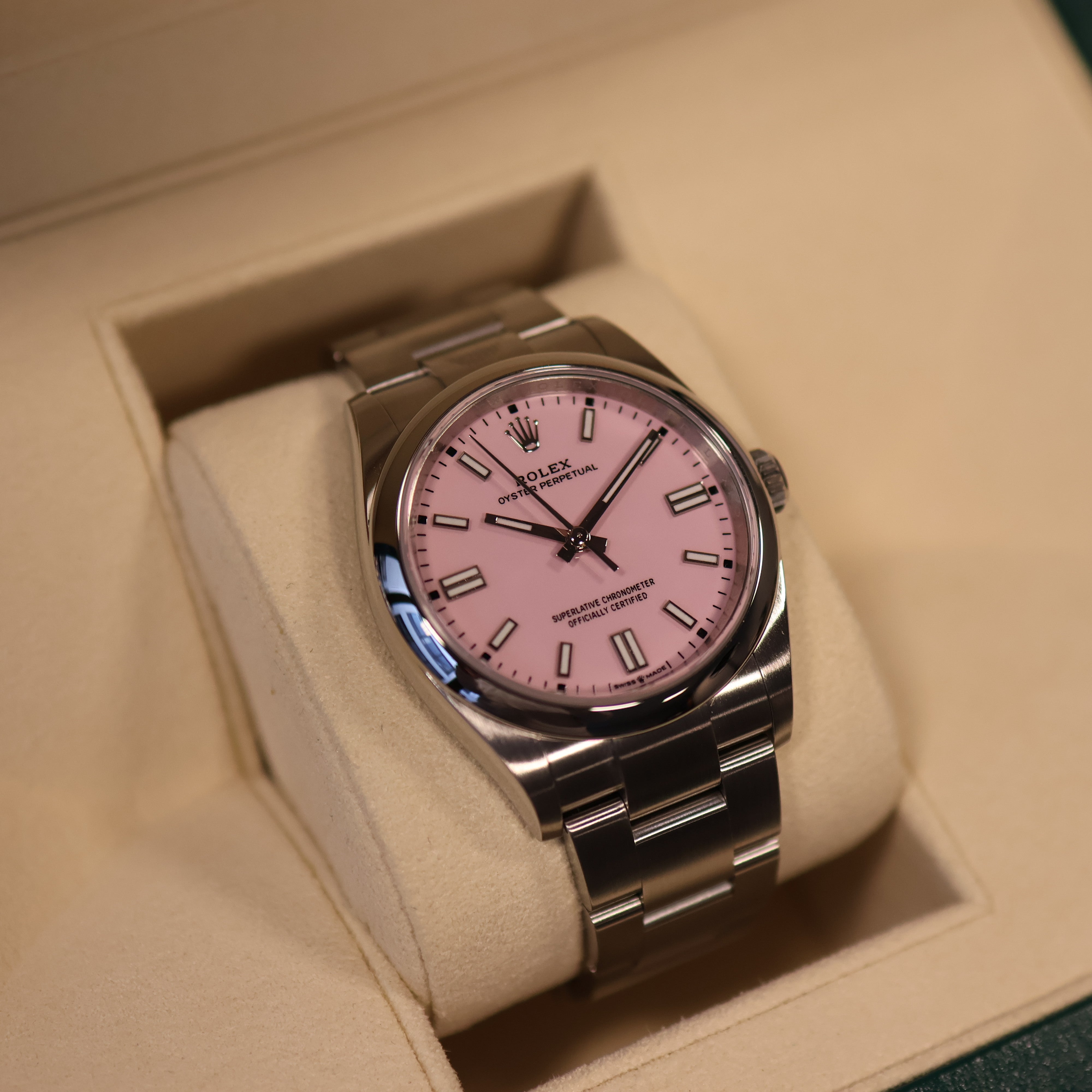 Rolex Oyster Perpetual Pink Dial 126000
