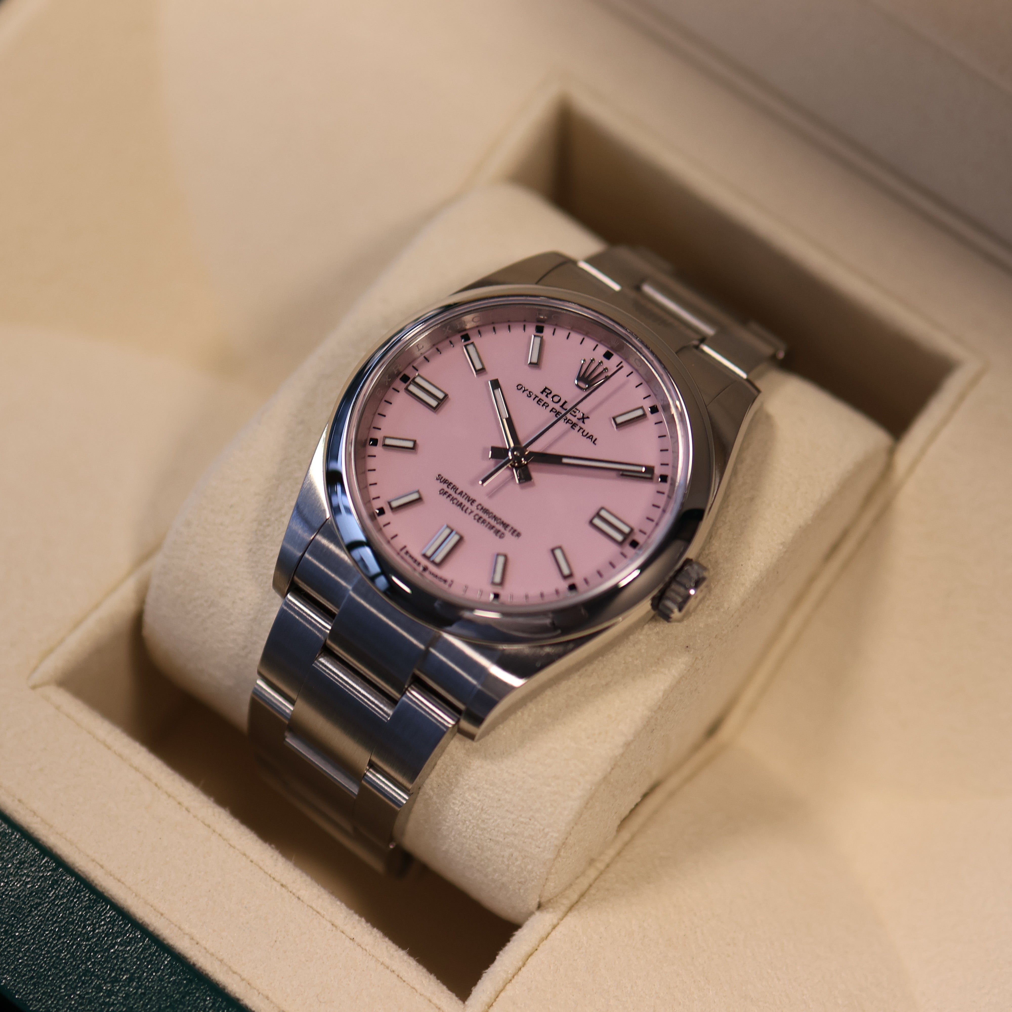 Rolex Oyster Perpetual Pink Dial 126000