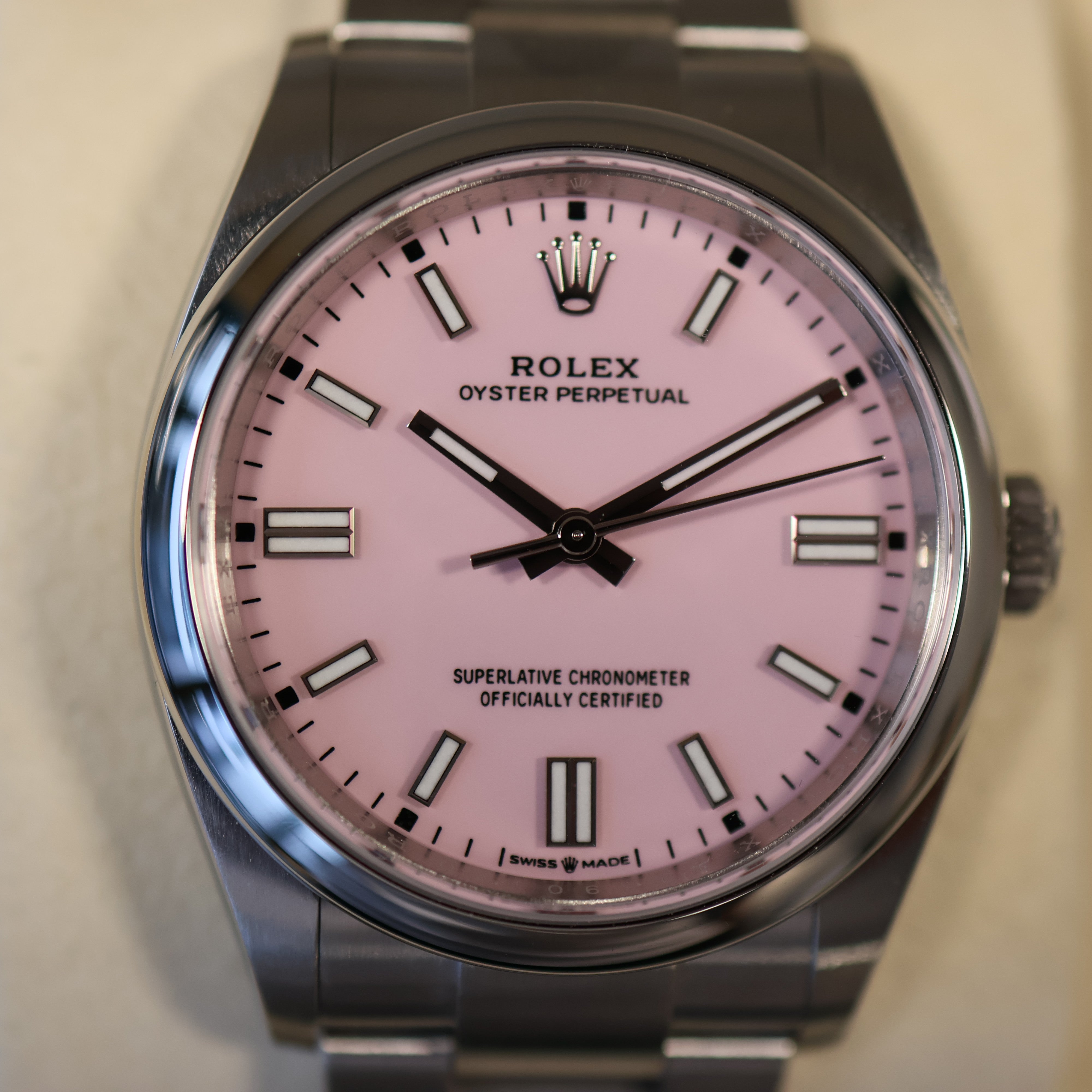 Rolex Oyster Perpetual Pink Dial 126000