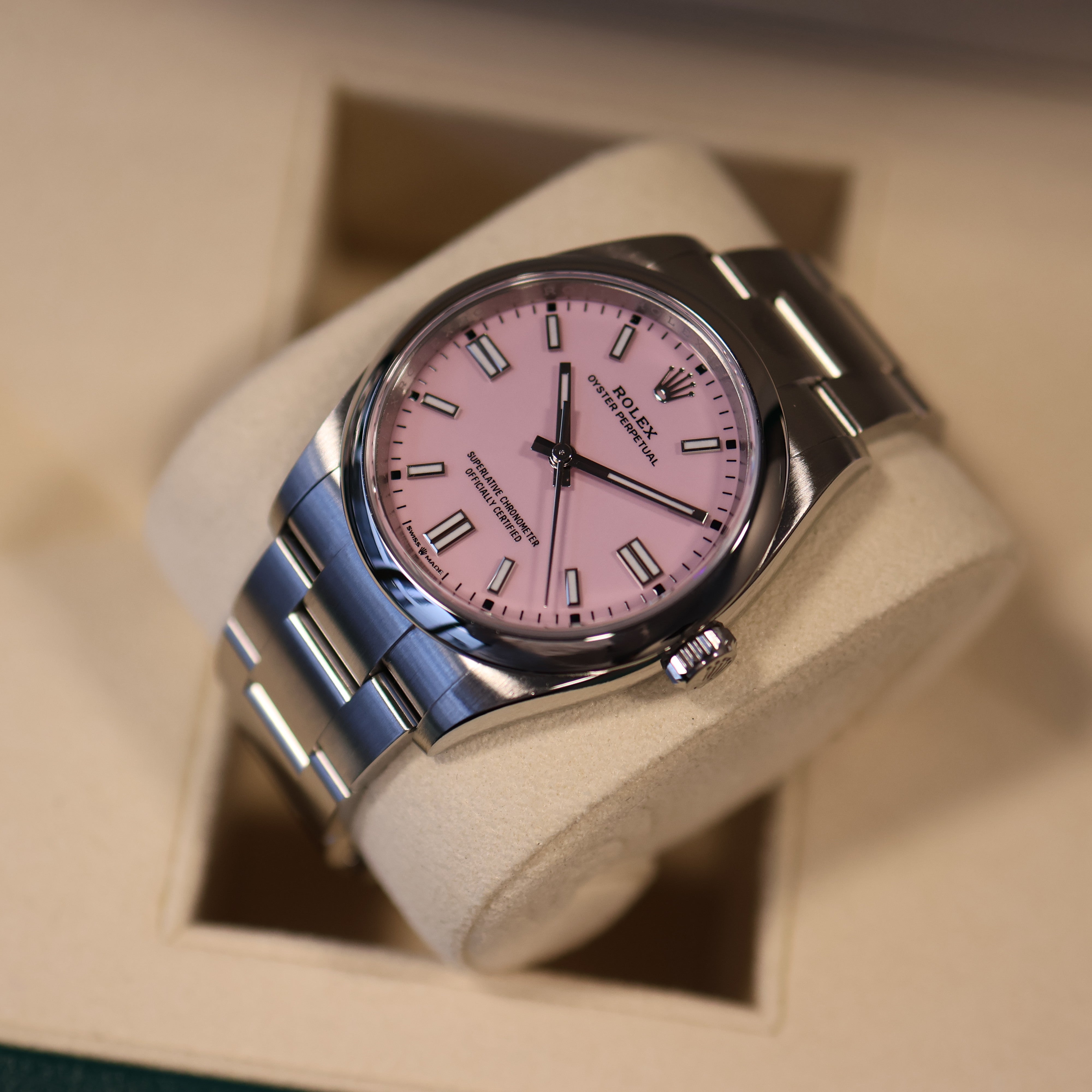 Rolex Oyster Perpetual Pink Dial 126000