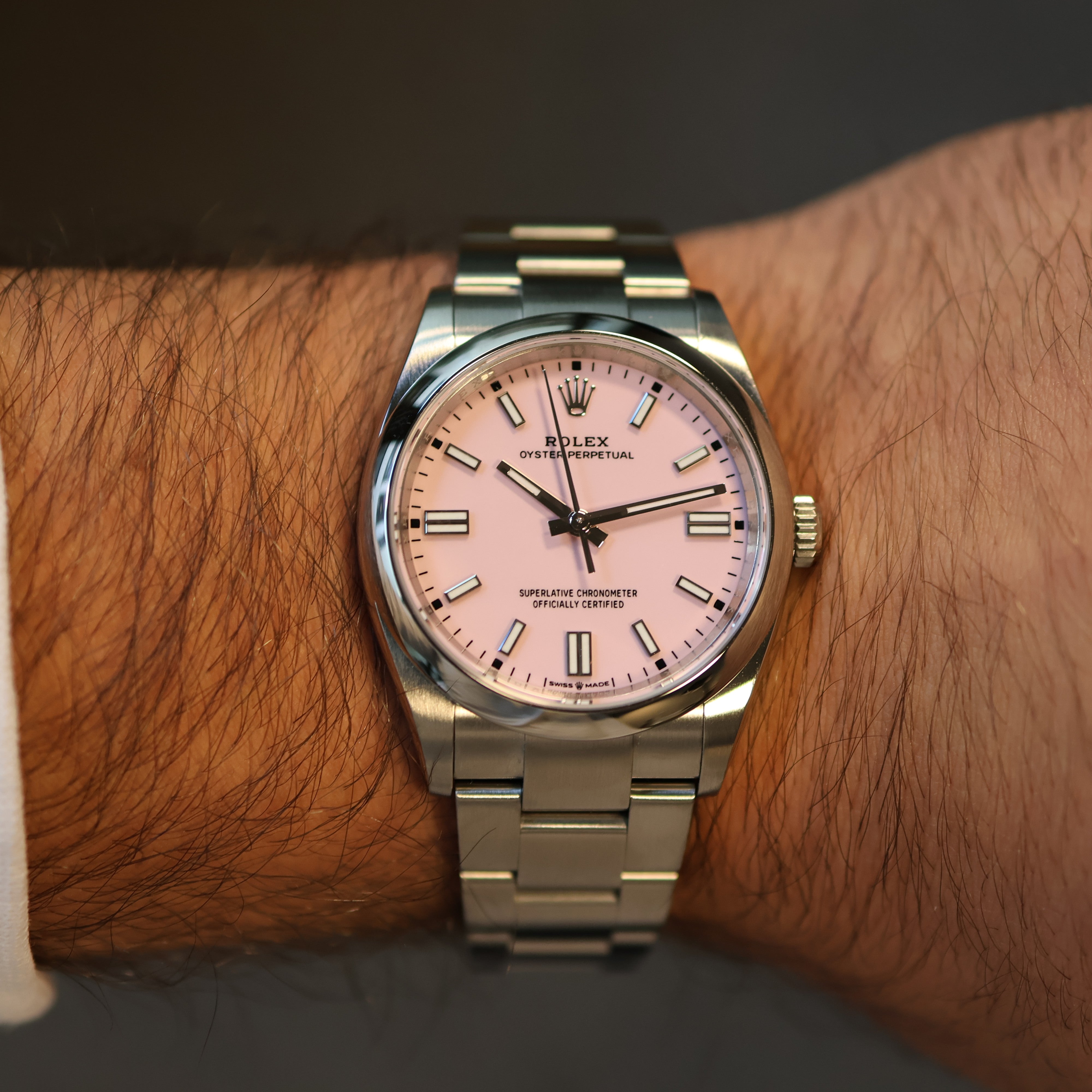 Rolex Oyster Perpetual Pink Dial 126000