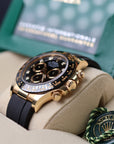 Rolex Daytona Black Diamond Dial Oysterflex Yellow Gold 116518LN