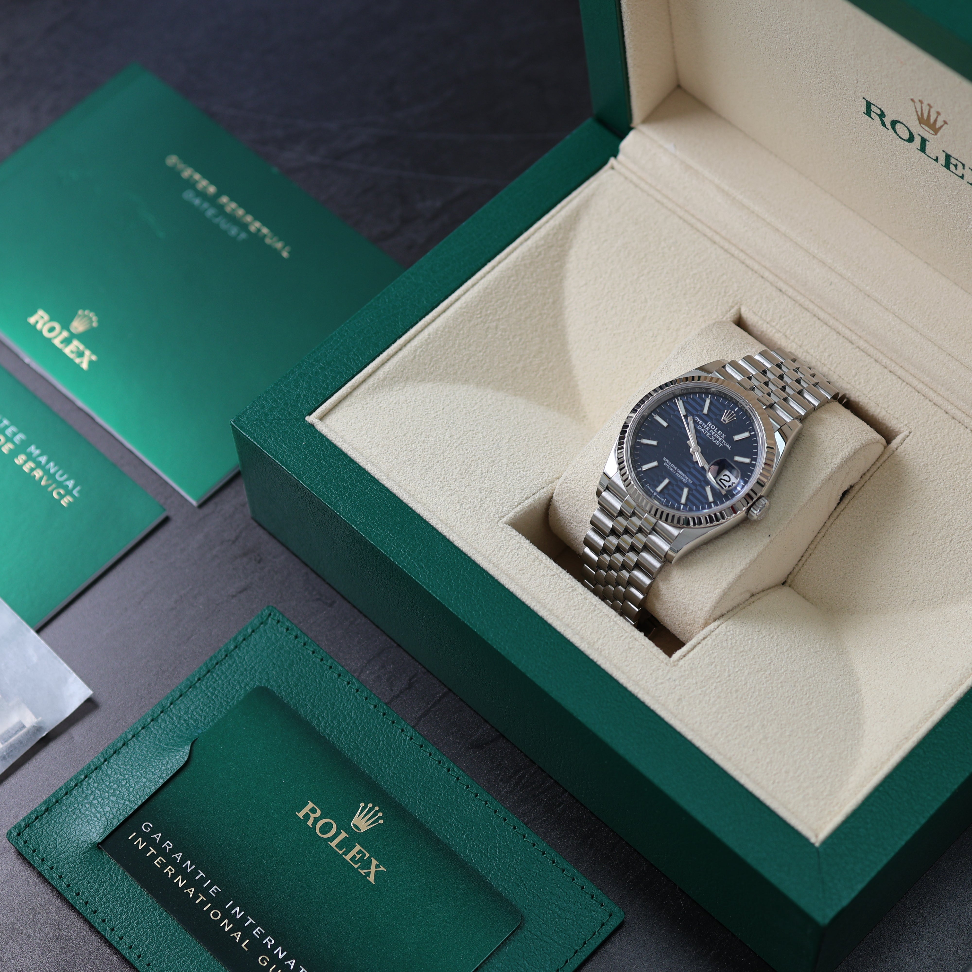 Rolex Datejust Blue Motif Dial Jubilée 126234