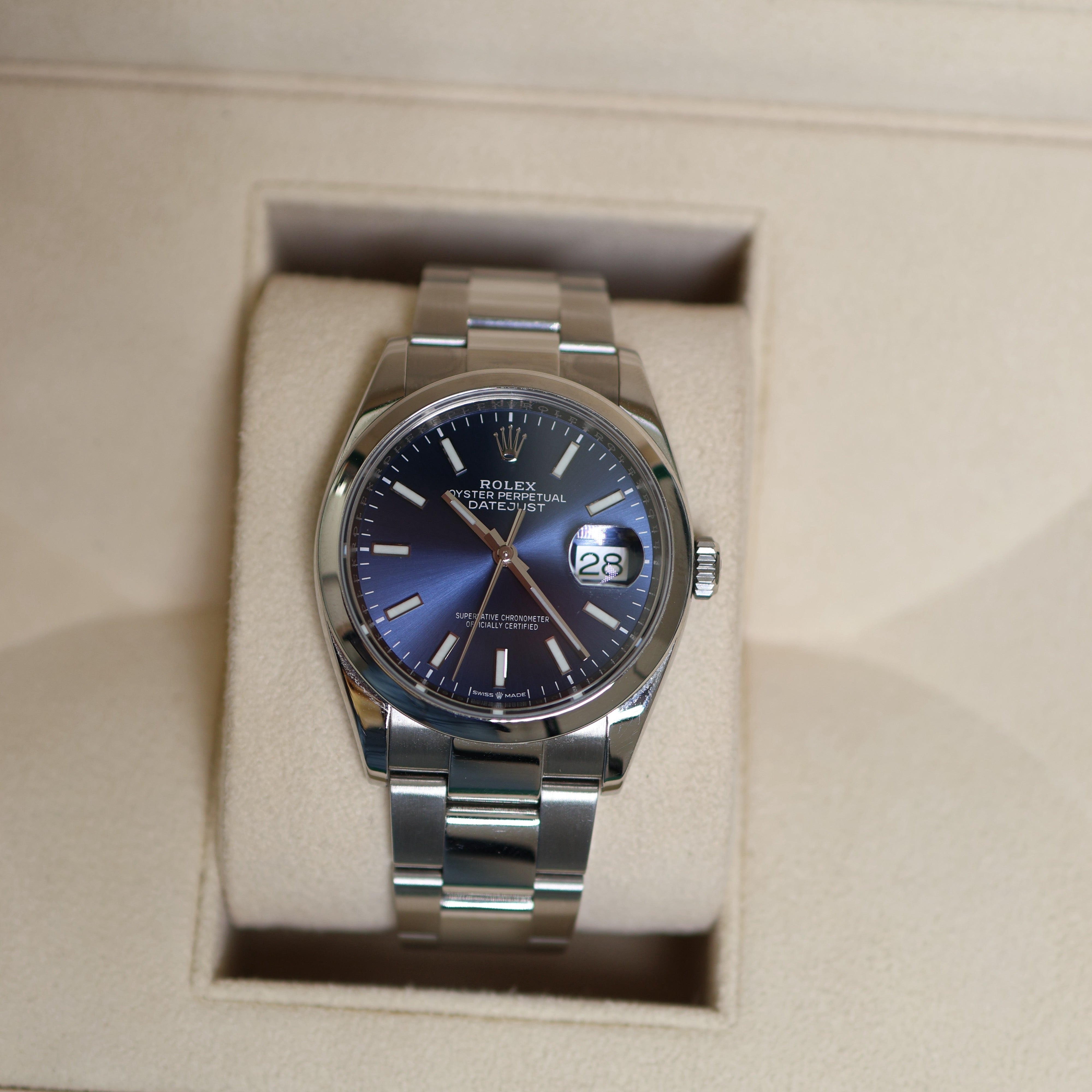 Rolex Datejust Blue Dial Oyster 126200