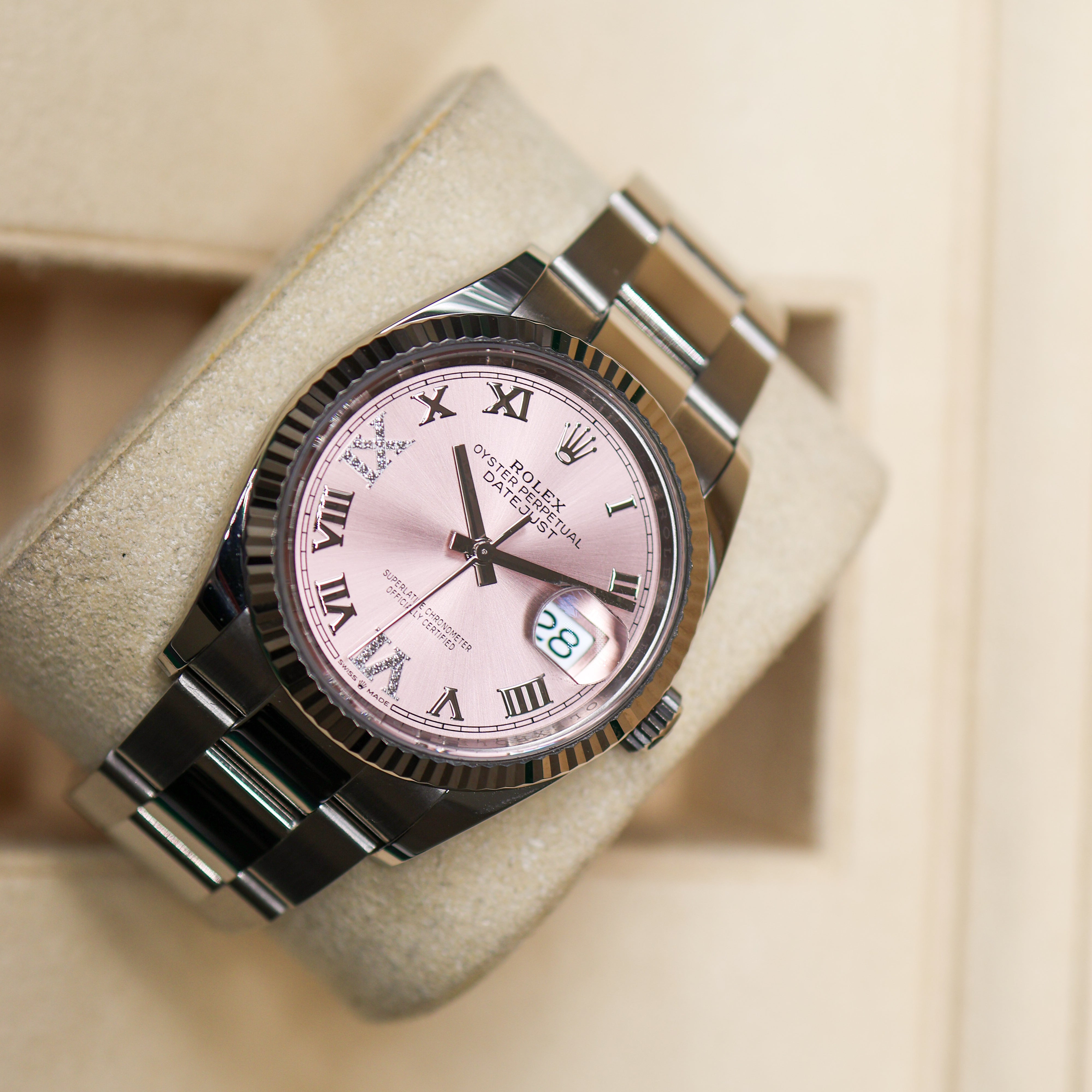 Rolex Datejust Pink Roman Dial Oyster 126234