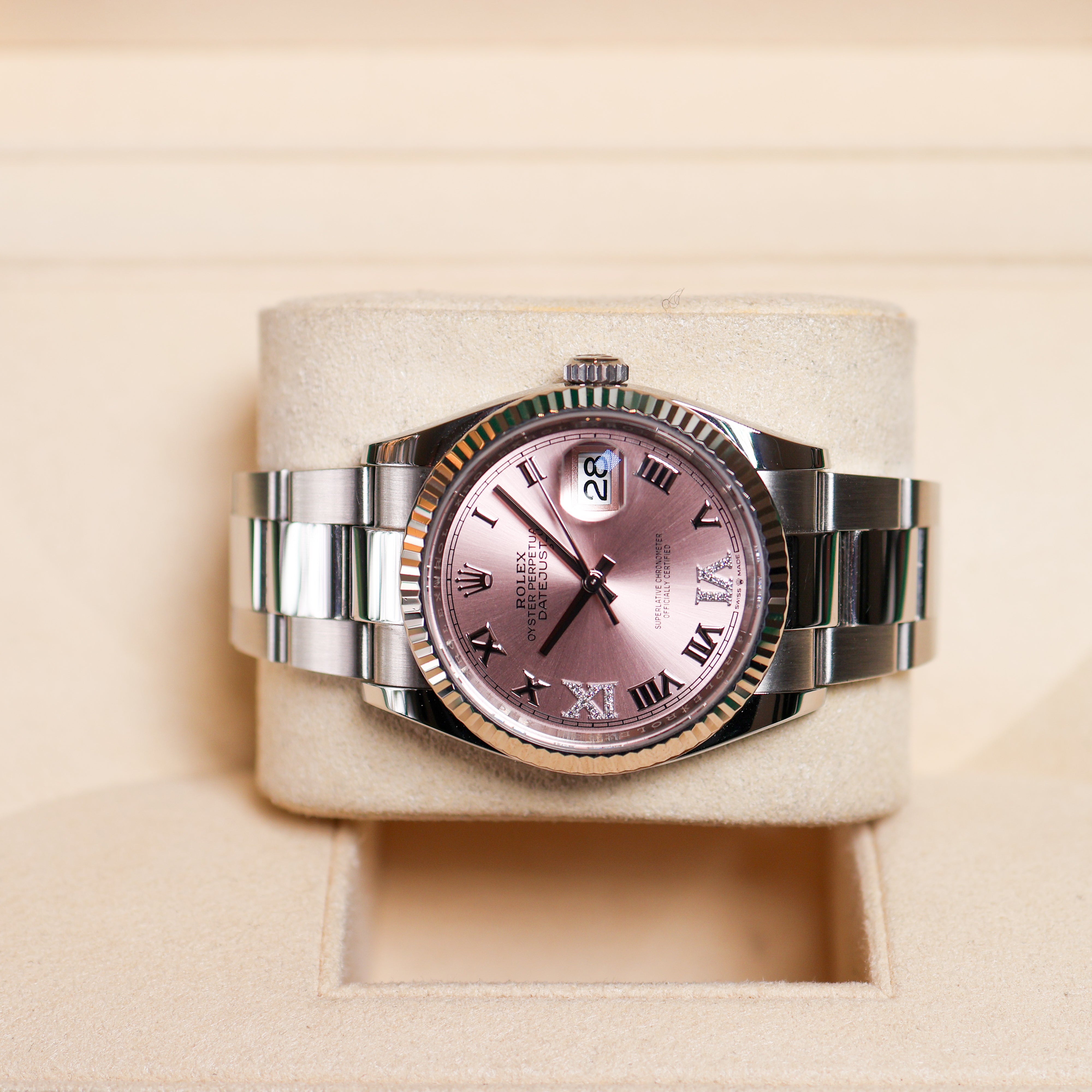Rolex Datejust Pink Roman Dial Oyster 126234