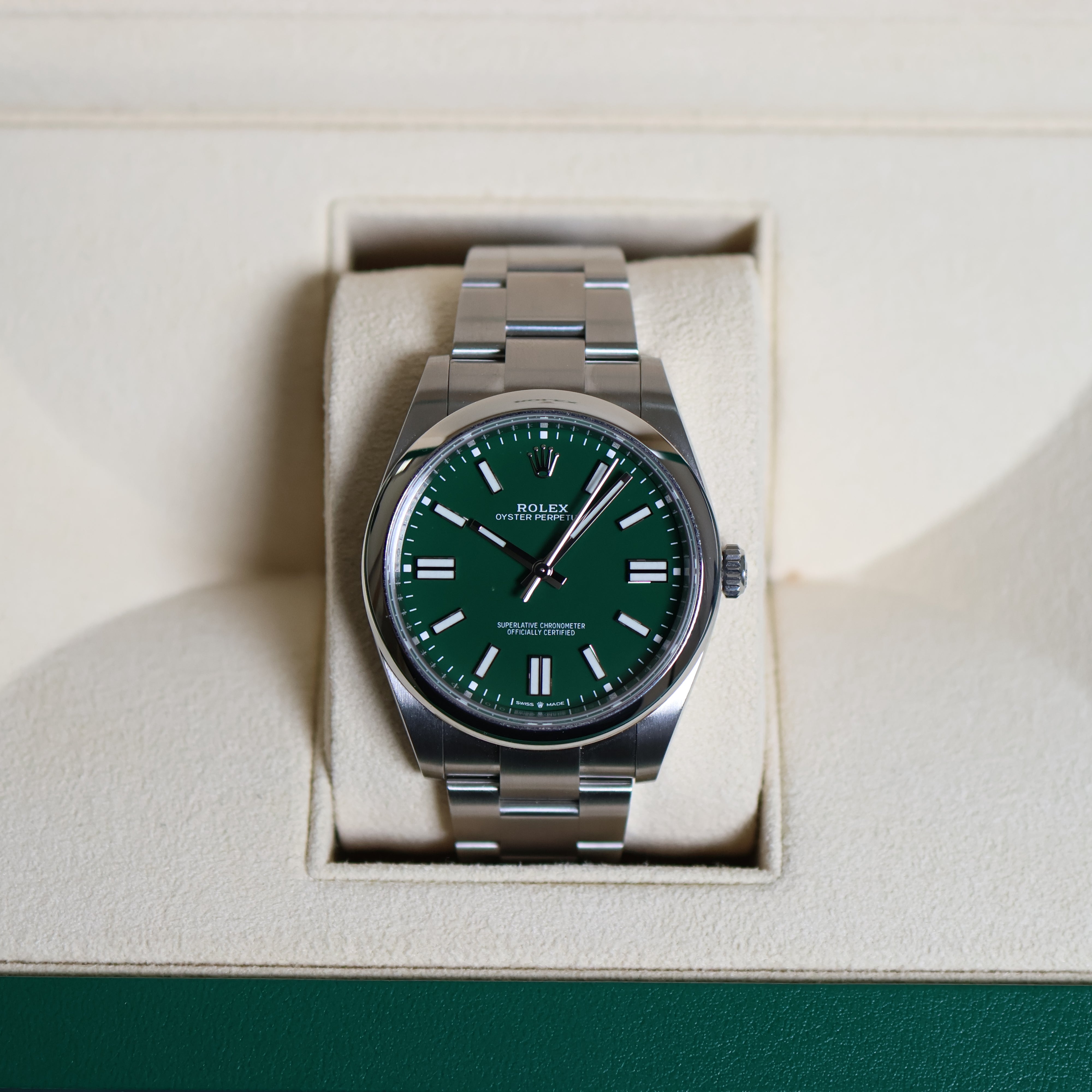 Rolex Oyster Perpetual Green Dial 124300