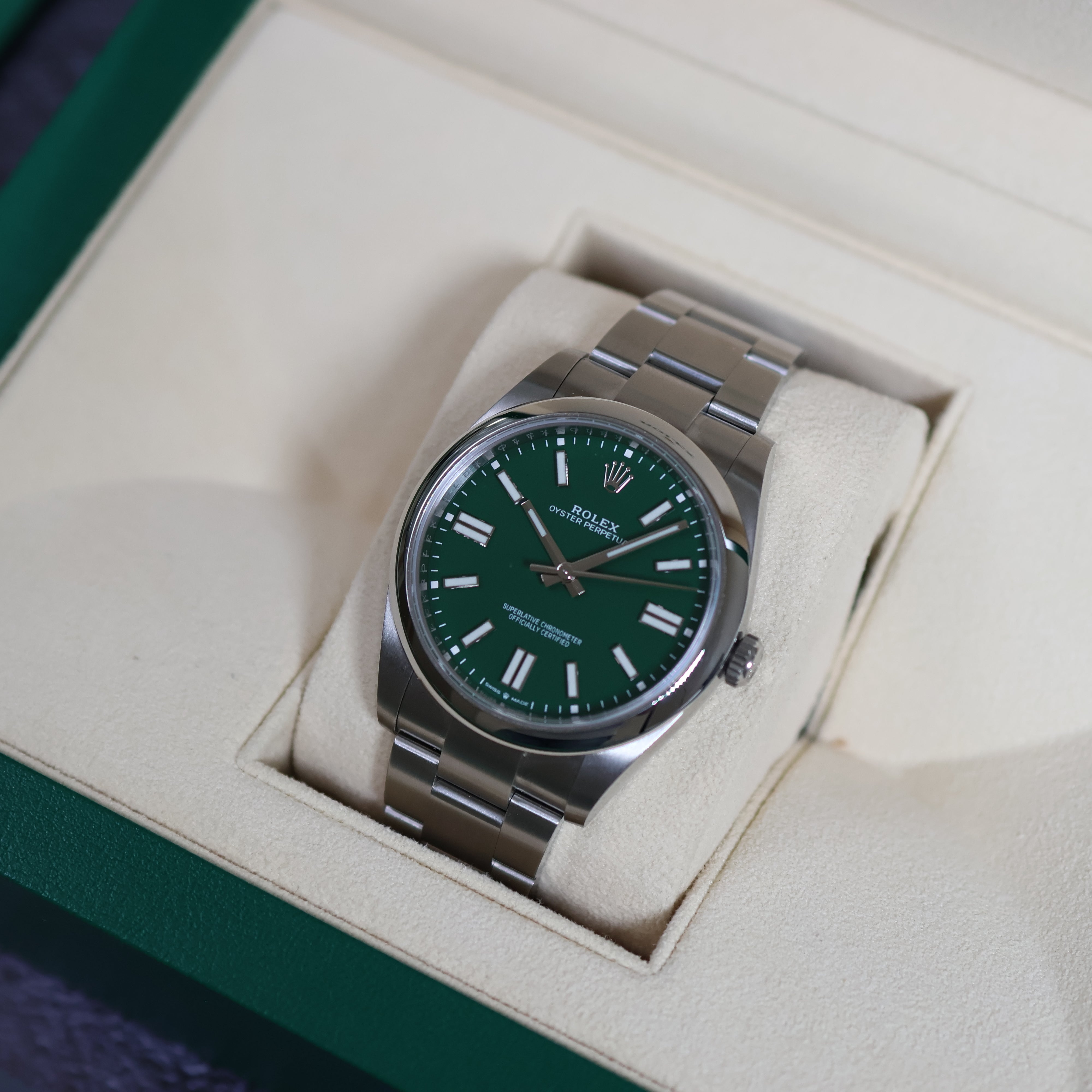 Rolex Oyster Perpetual Green Dial 124300