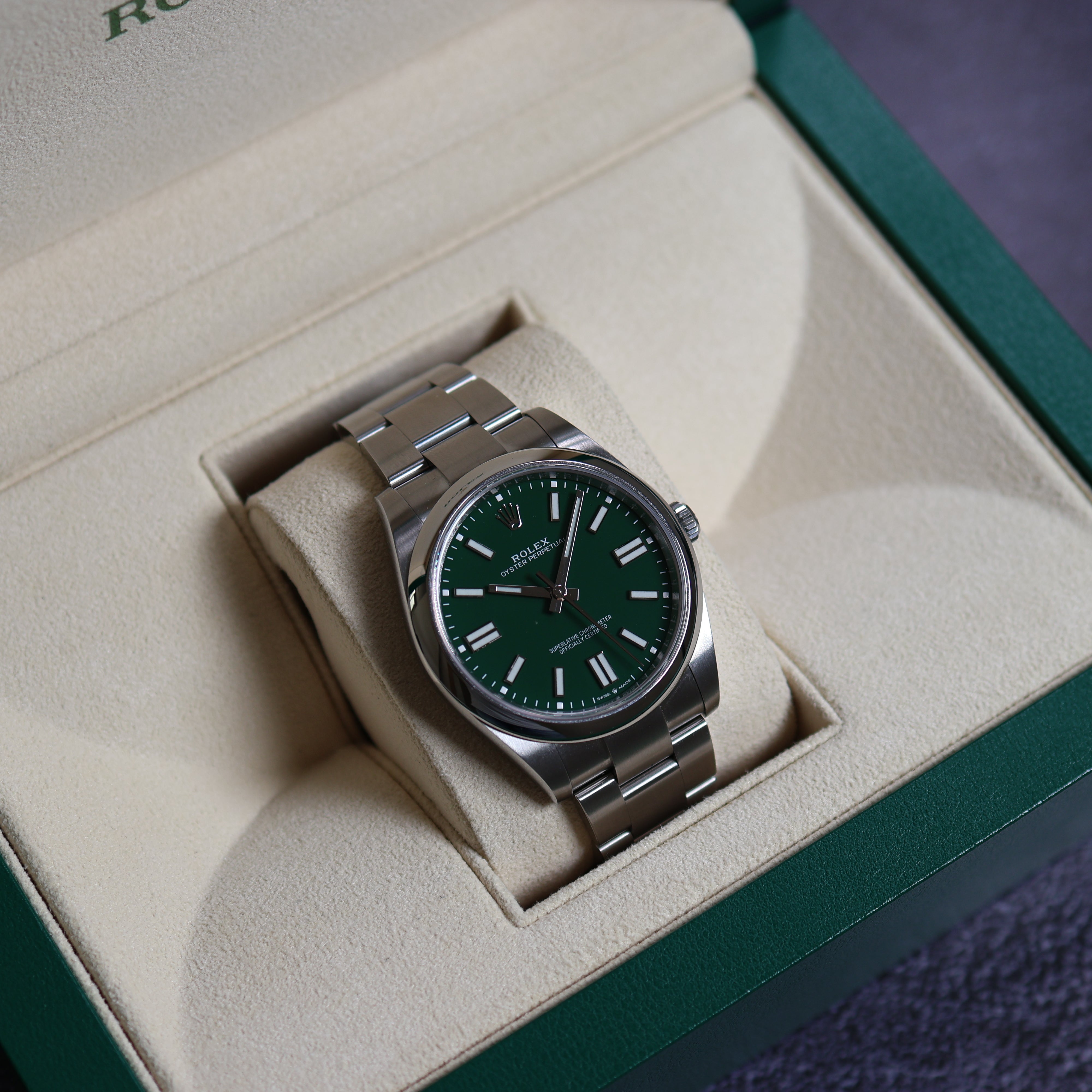 Rolex Oyster Perpetual Green Dial 124300