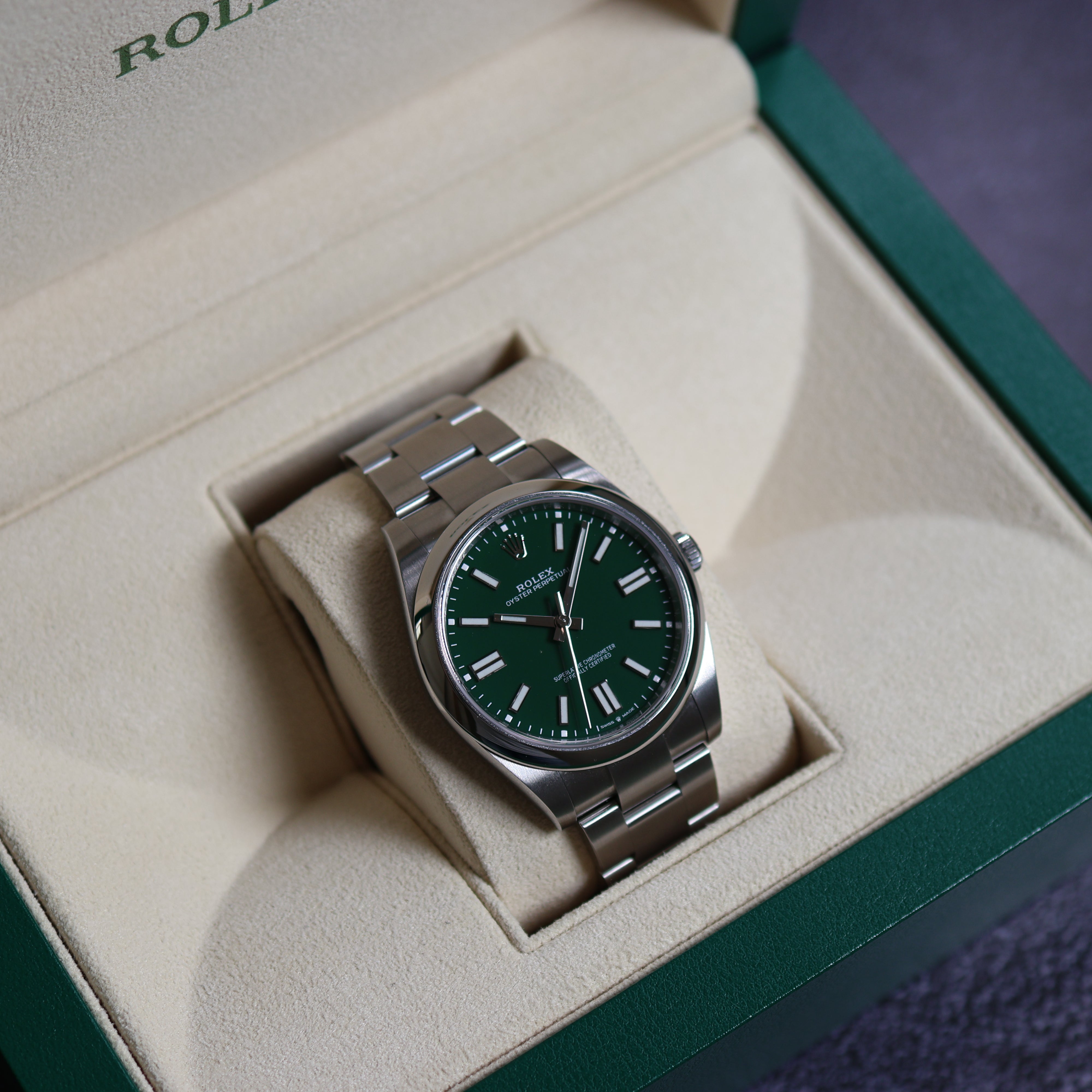 Rolex Oyster Perpetual Green Dial 124300