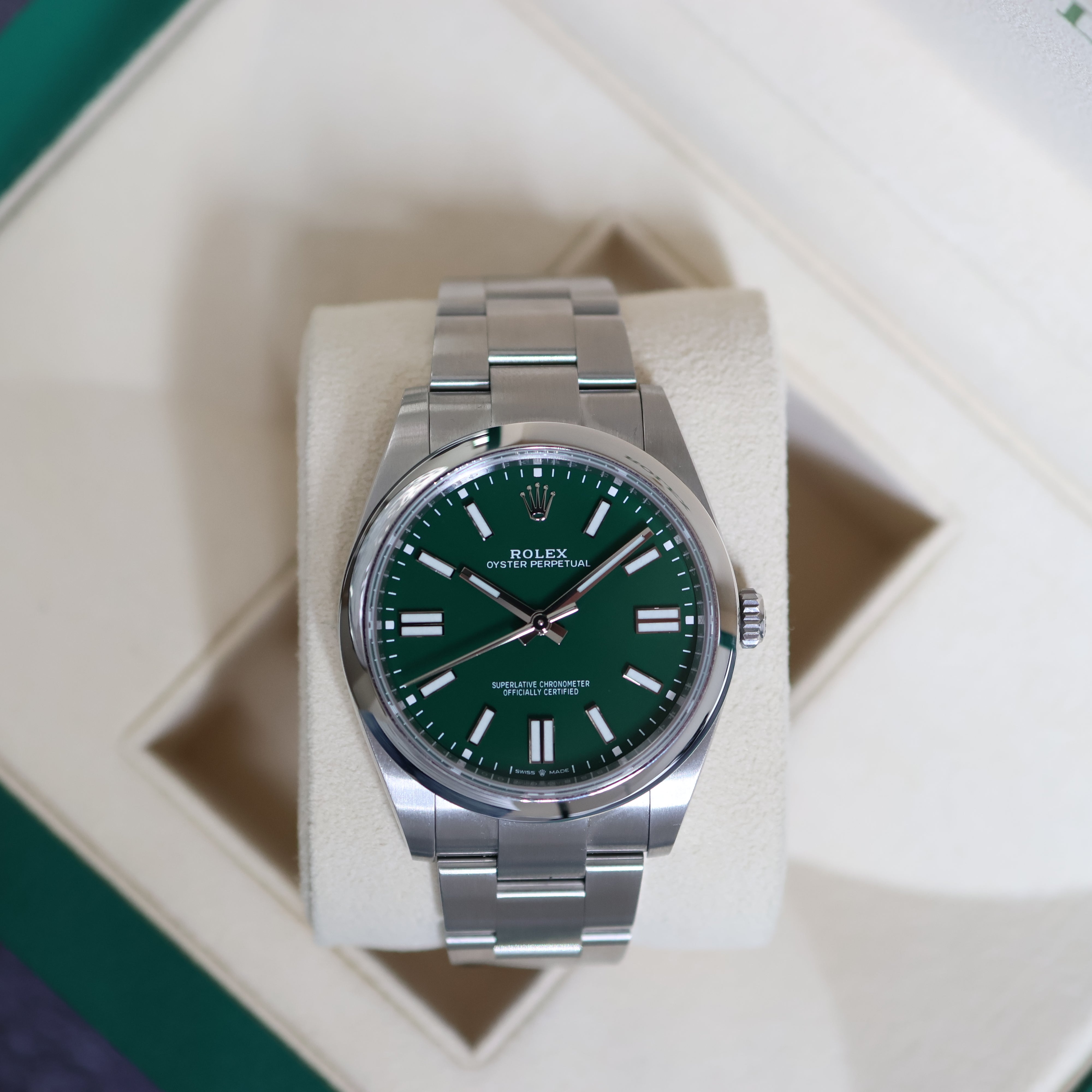 Rolex Oyster Perpetual Green Dial 124300