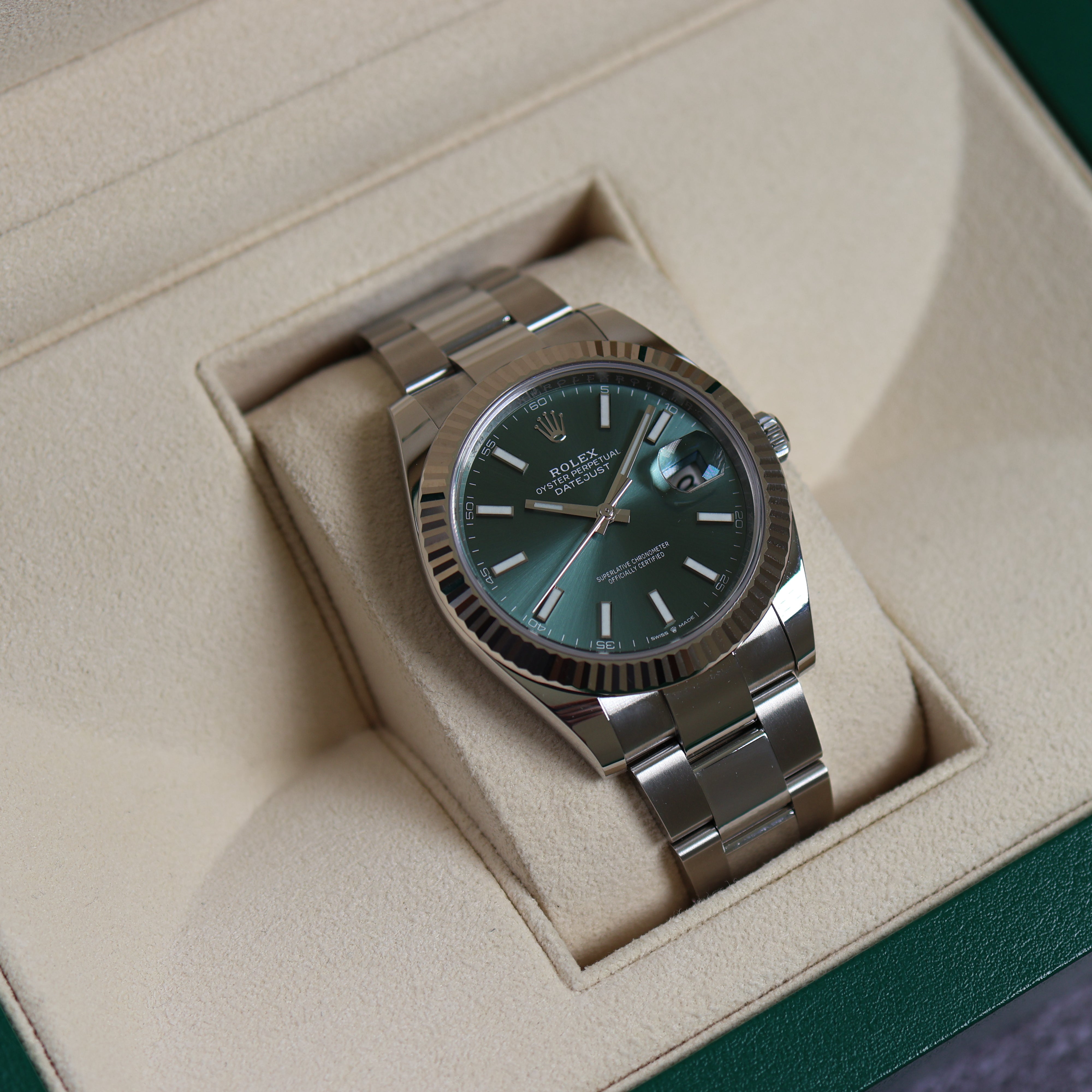 Rolex Datejust Green Dial Oyster 126334