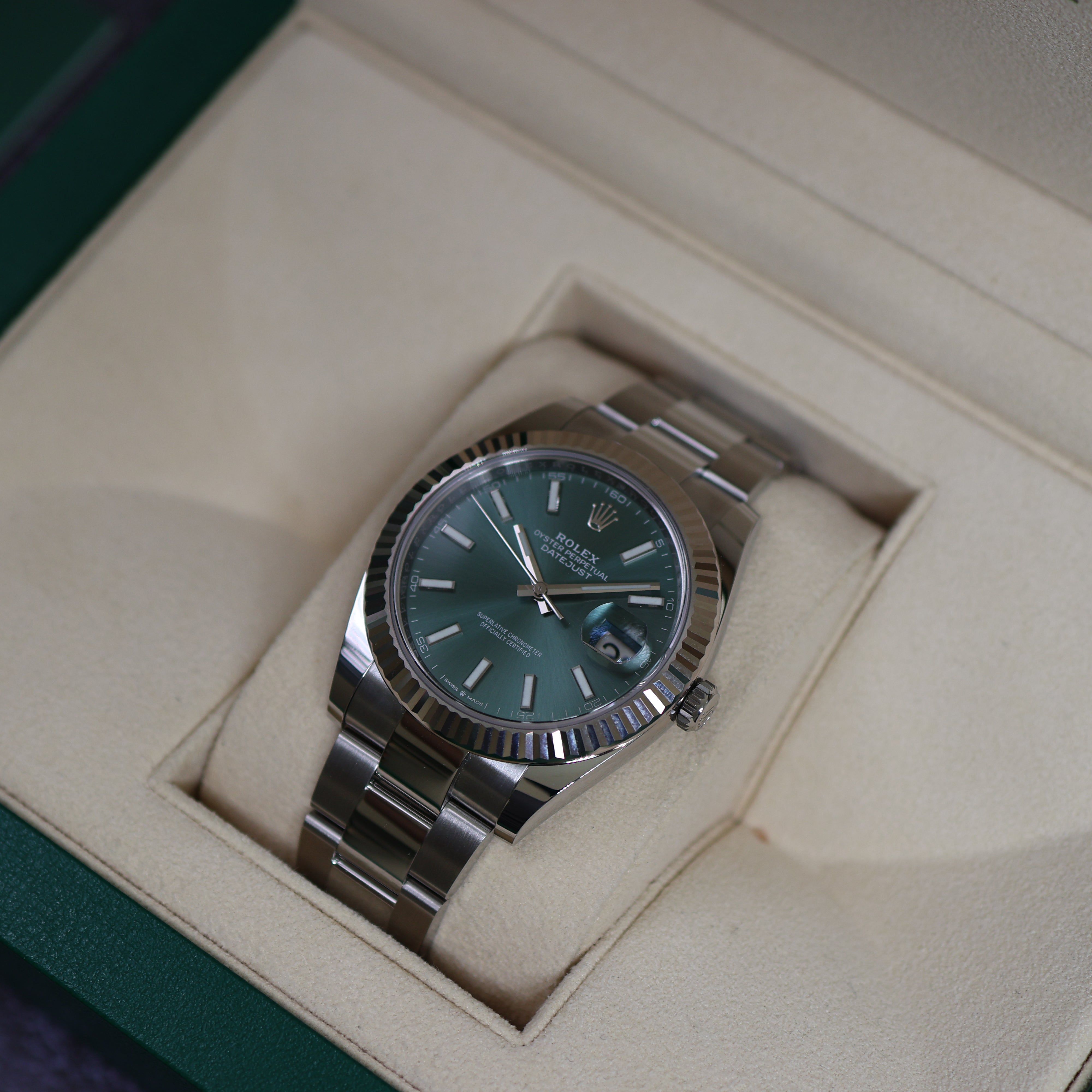 Rolex Datejust Green Dial Oyster 126334