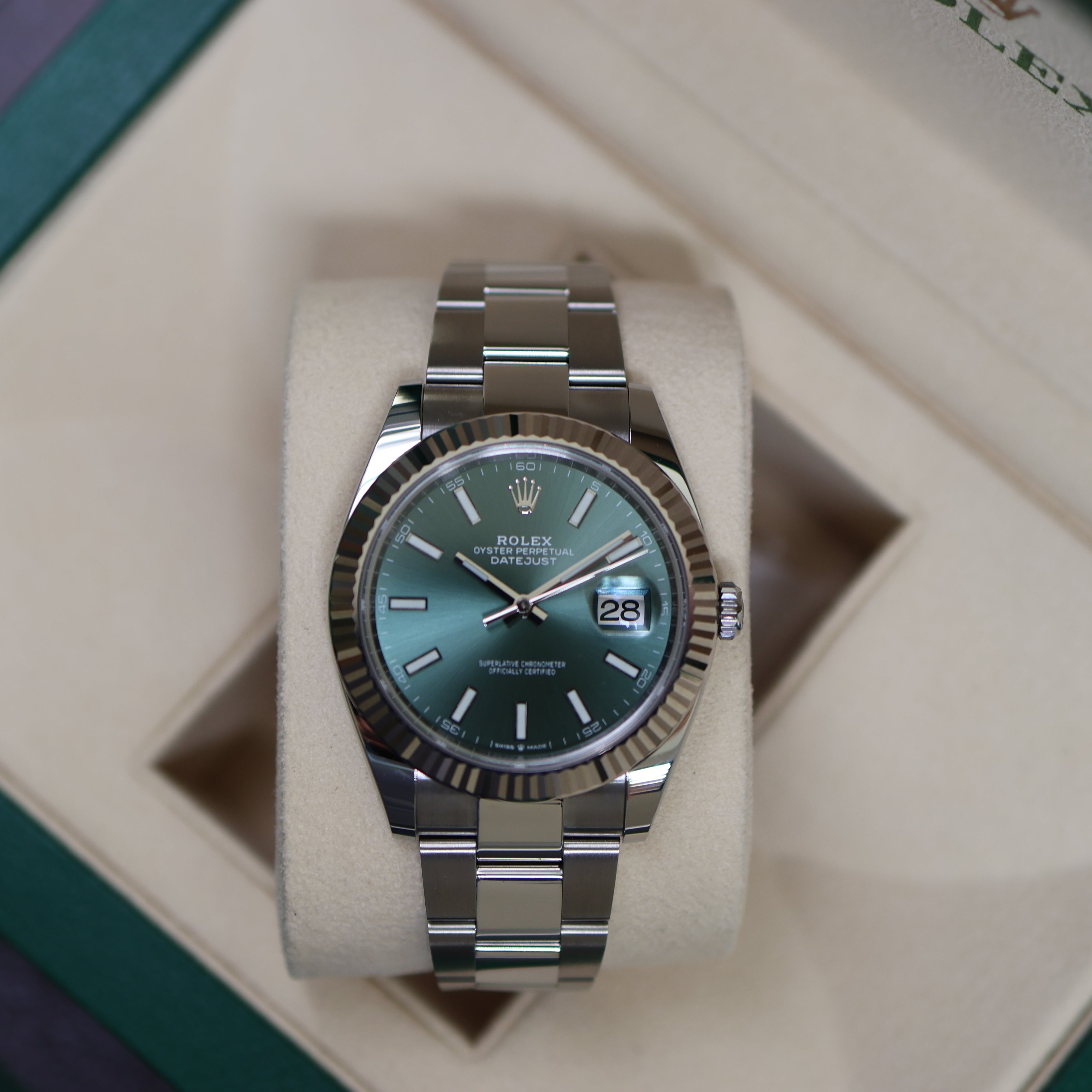 Rolex Datejust Green Dial Oyster 126334