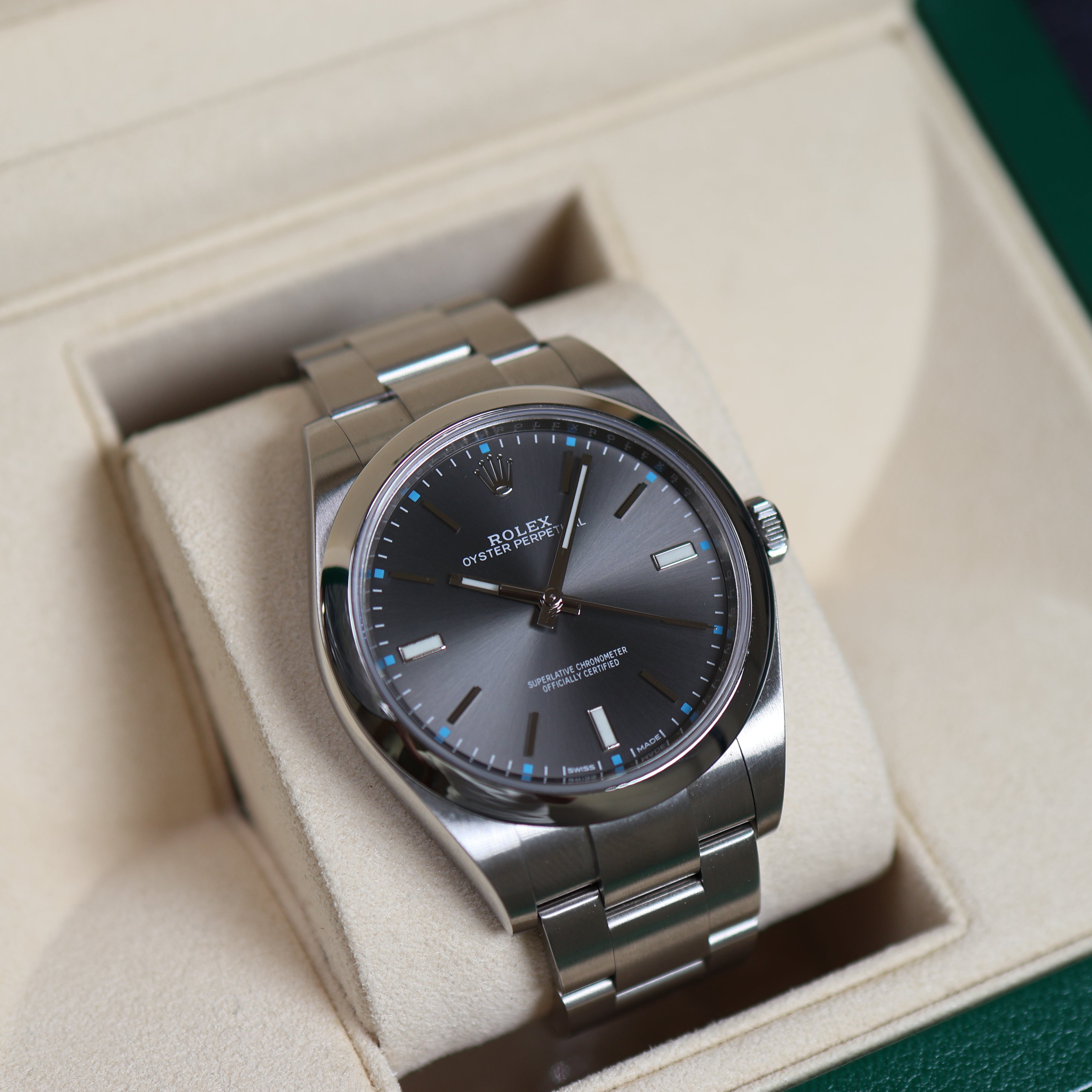 Rolex Oyster Perpetual Grey Dial 114300