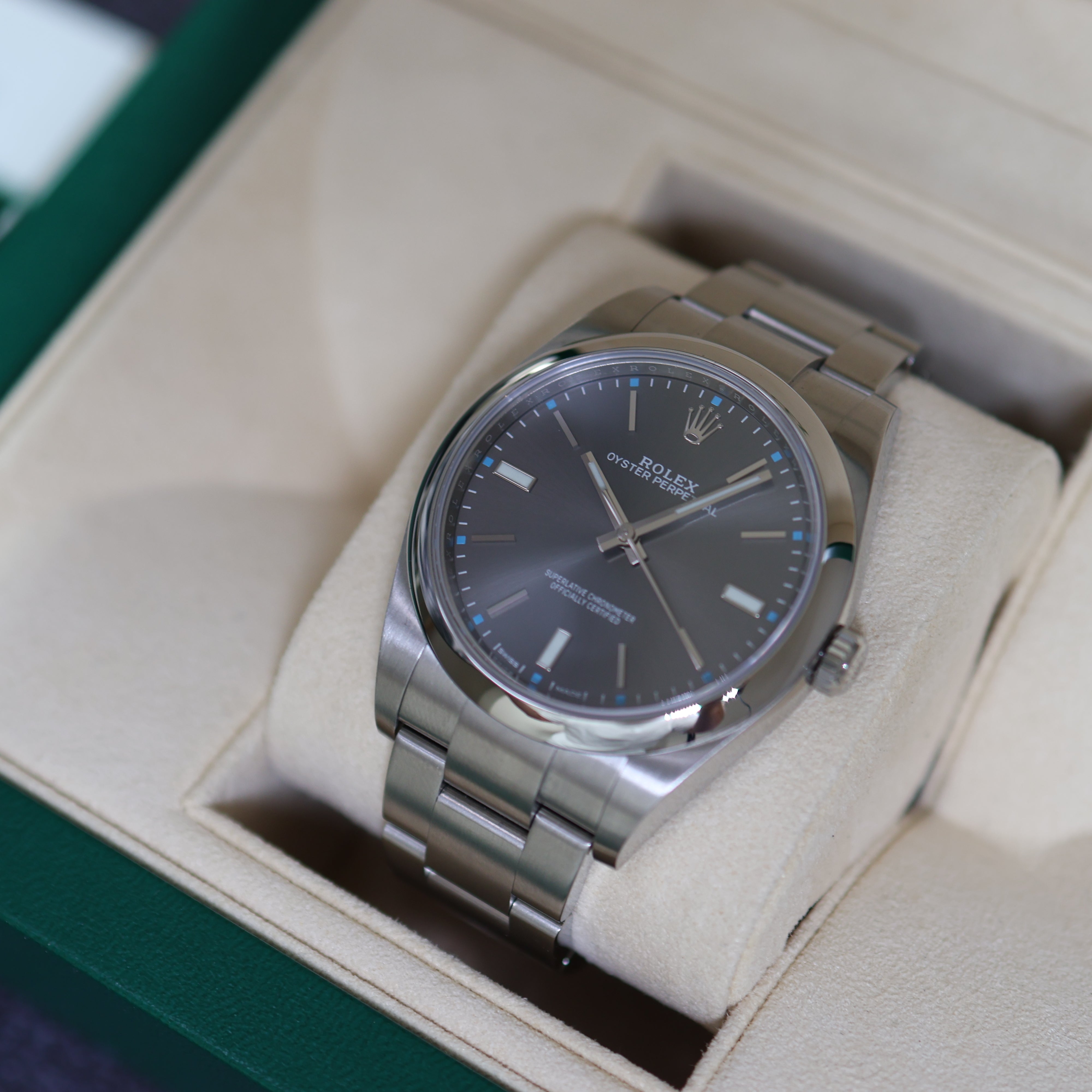 Rolex Oyster Perpetual Grey Dial 114300