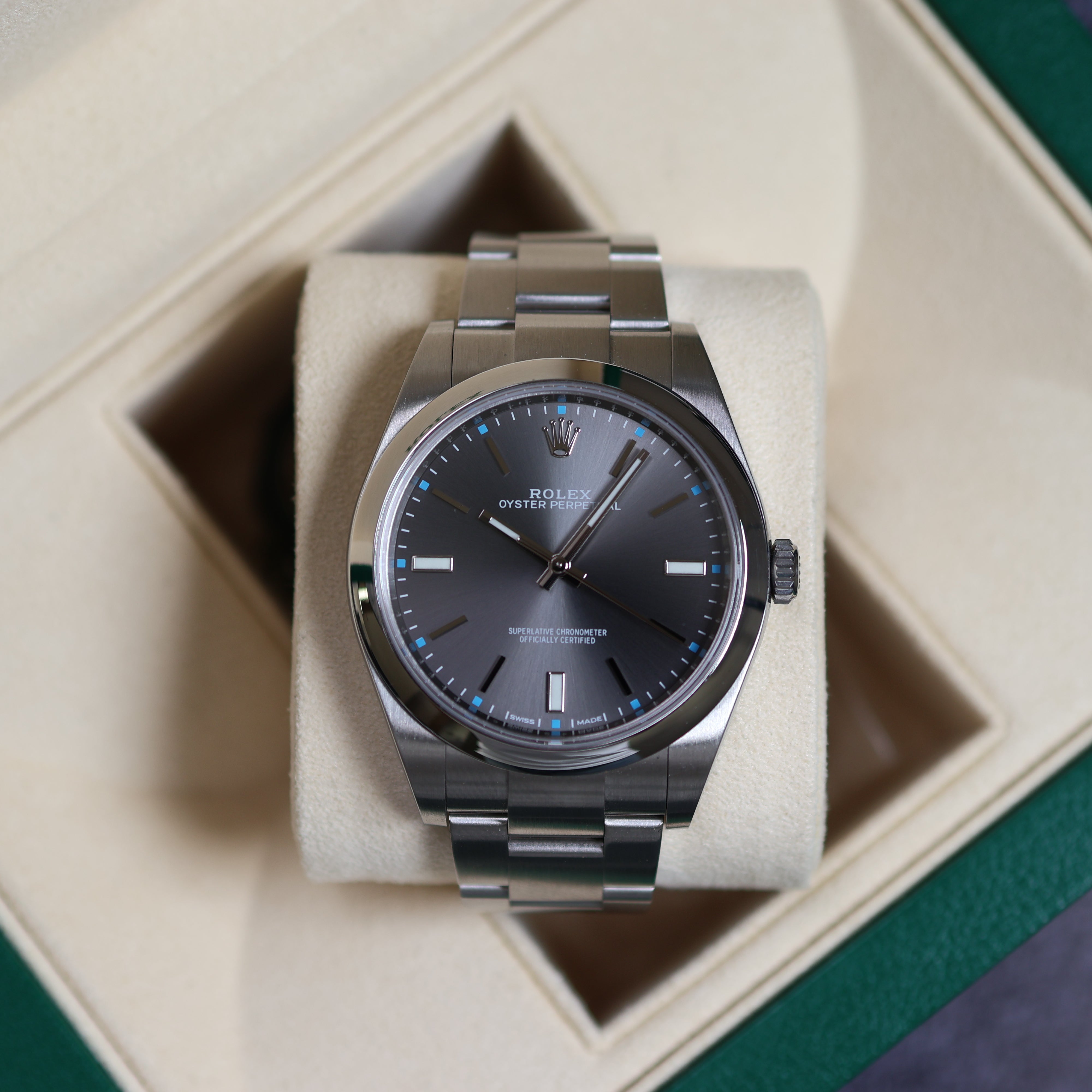 Rolex Oyster Perpetual Grey Dial 114300