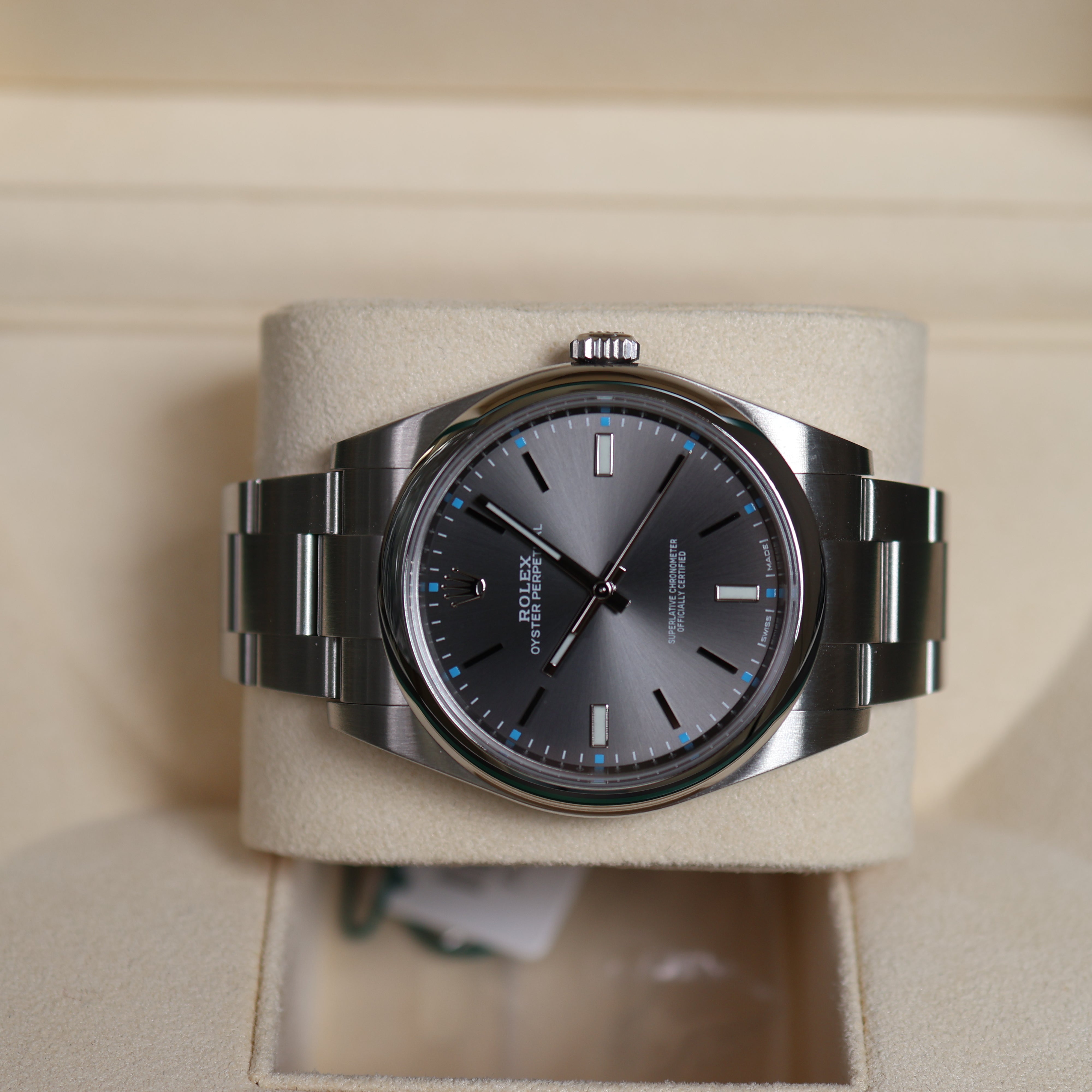Rolex Oyster Perpetual Grey Dial 114300