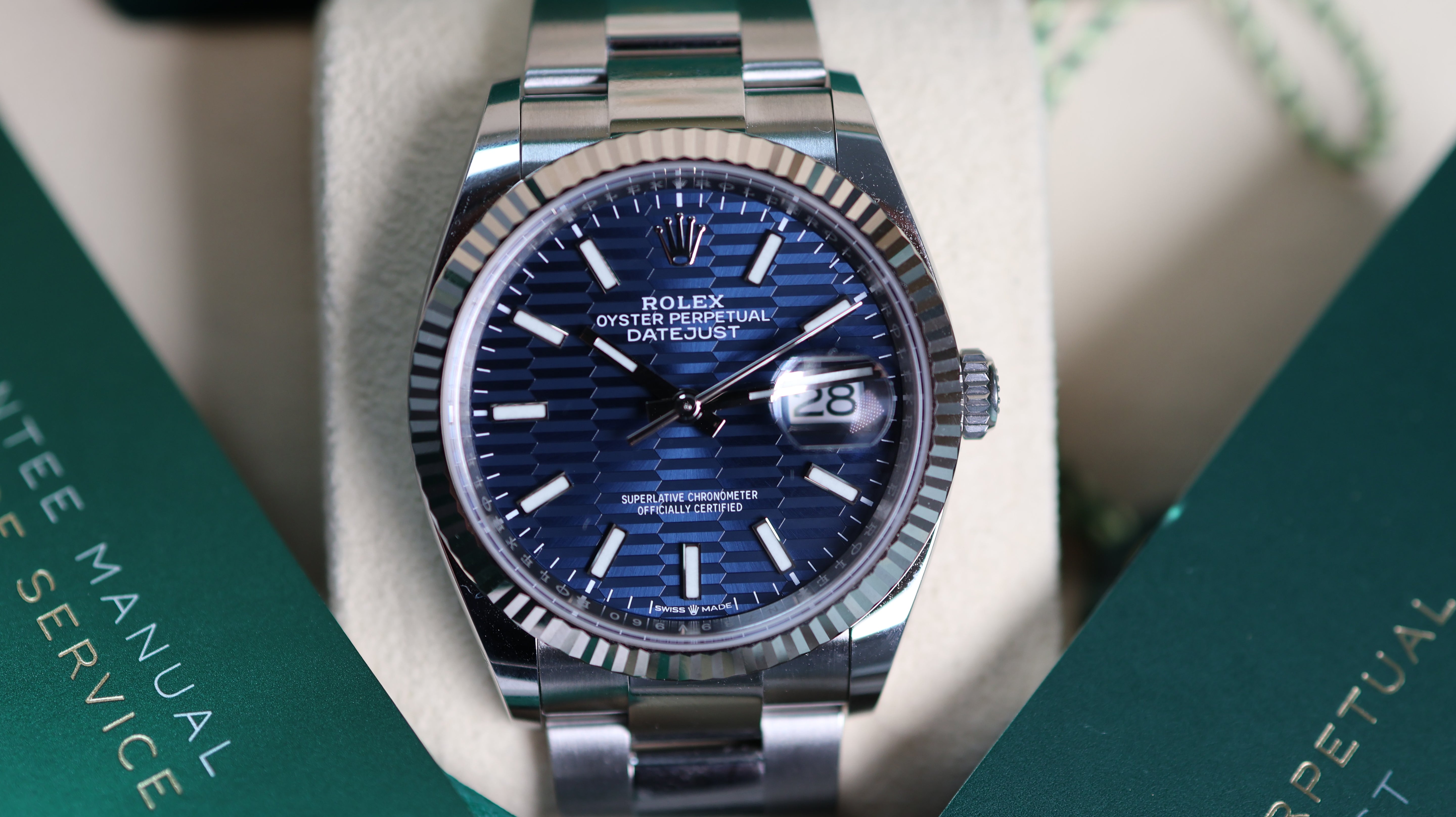 Rolex Datejust Blue Motif Dial Oyster 126234