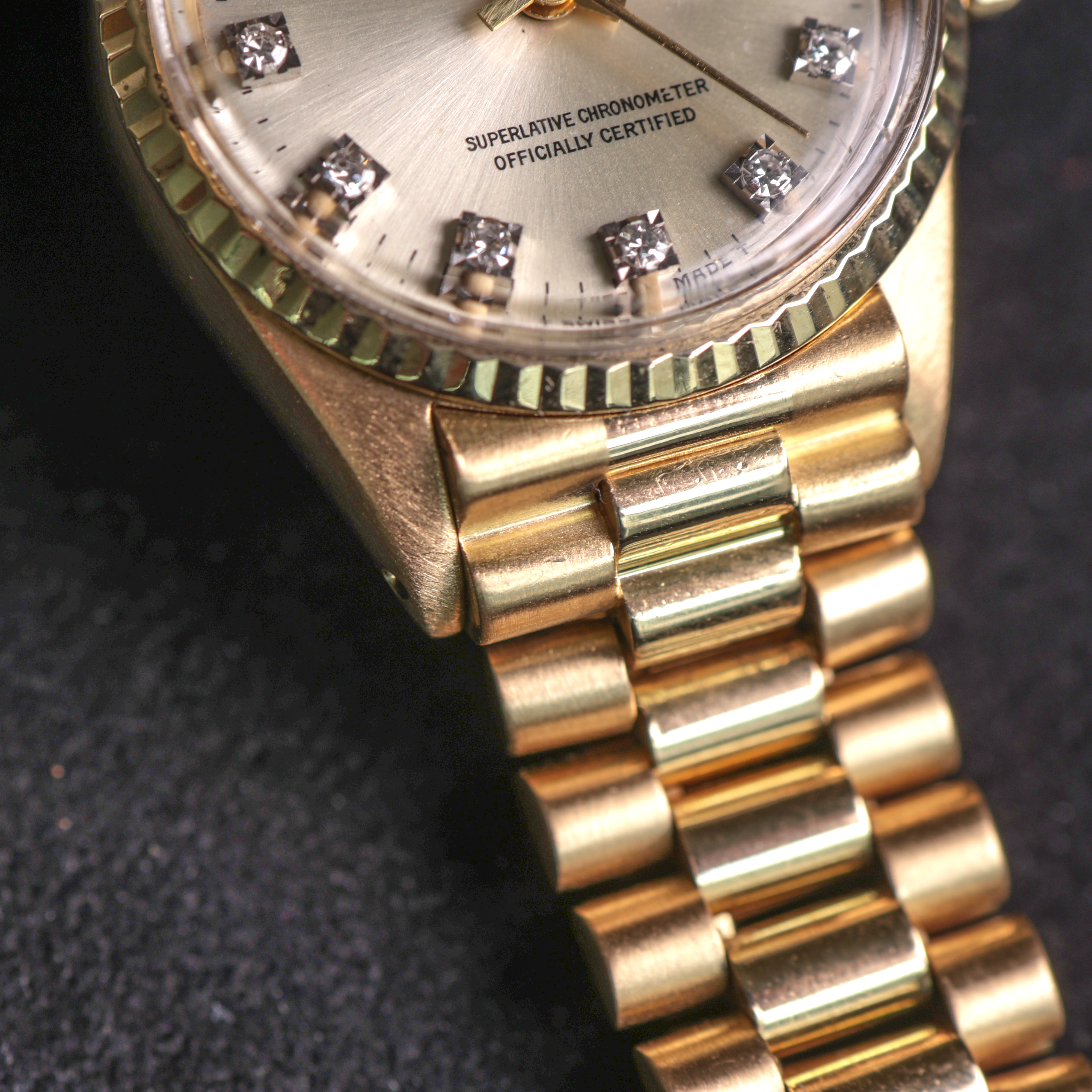 Rolex Lady Datejust Yellow Gold Champagne Diamond Dial 6516