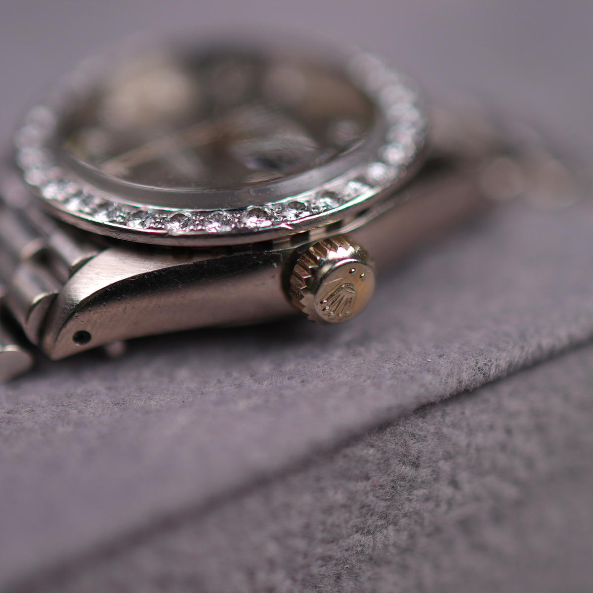Rolex Lady Datejust White Gold Factory Diamonds 6913