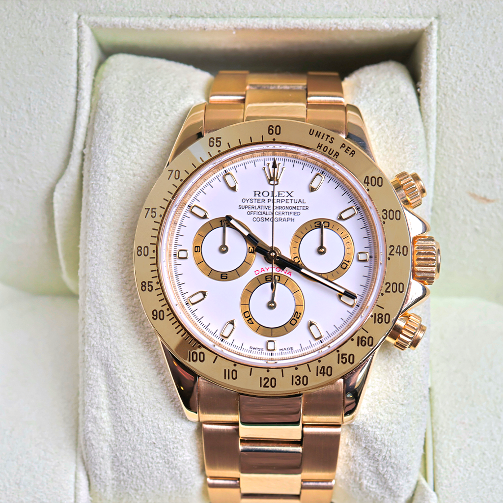 Rolex Daytona Yellow Gold White Dial 116528