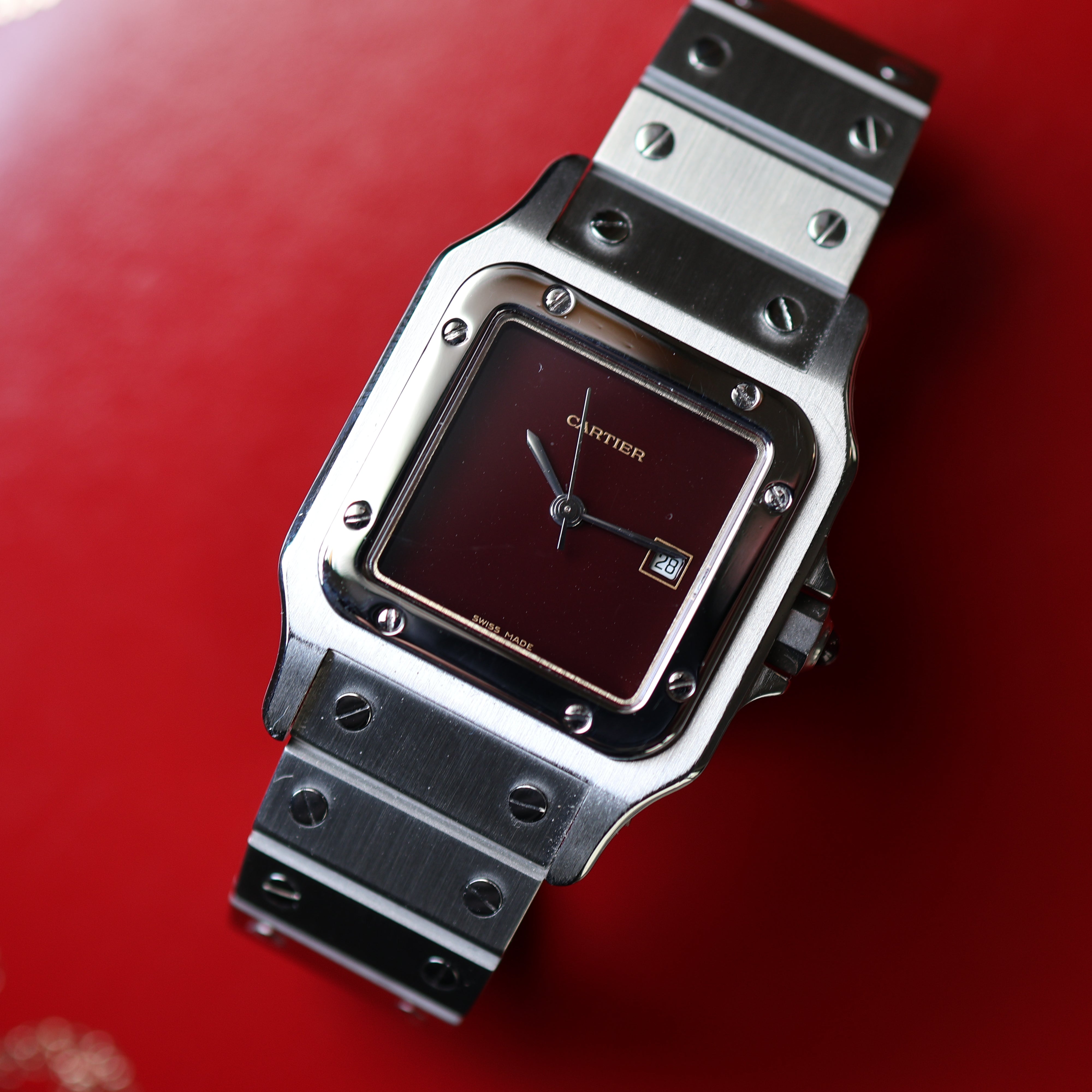 Cartier Santos Burgundy 2960