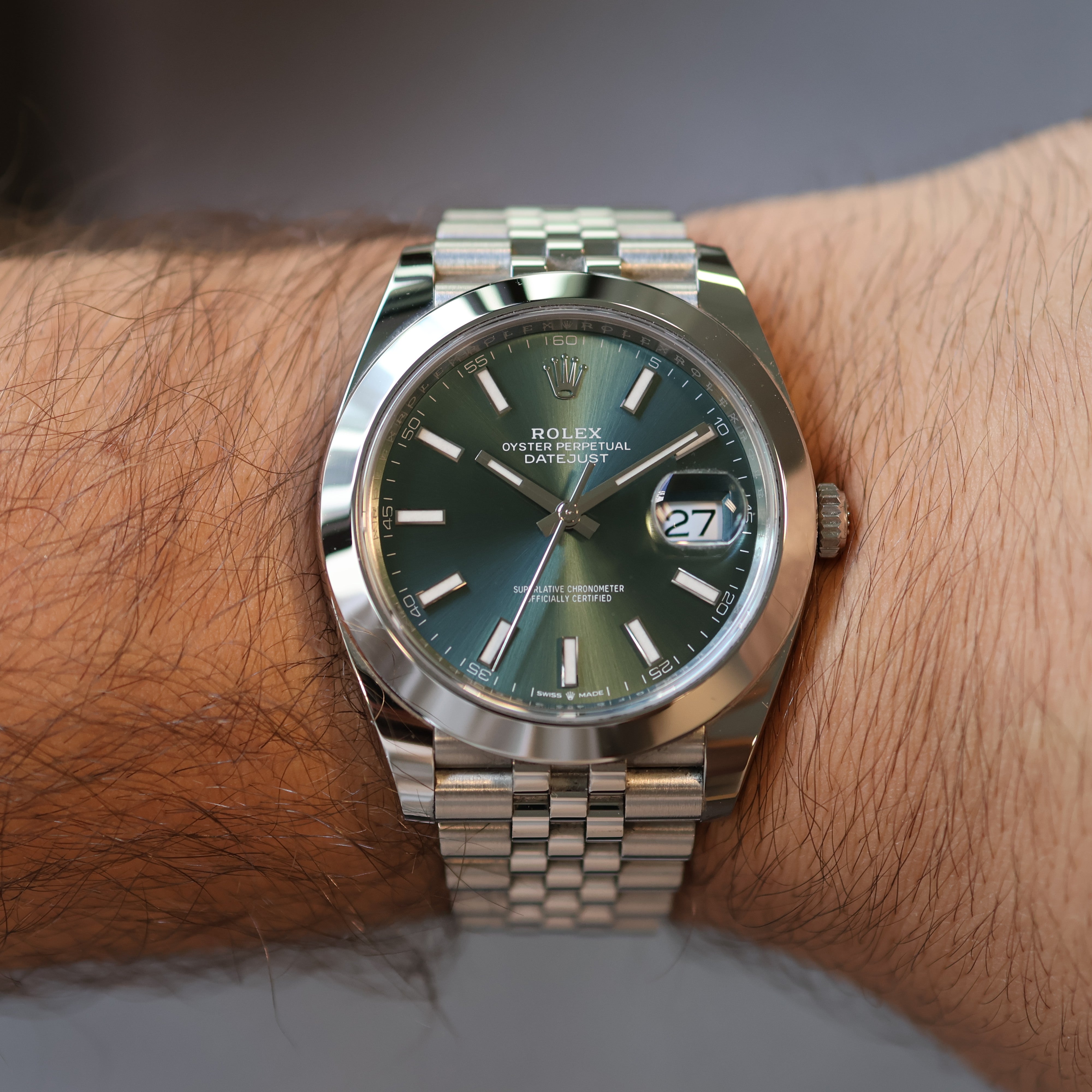 Rolex Datejust Green Dial Jubilée 126300