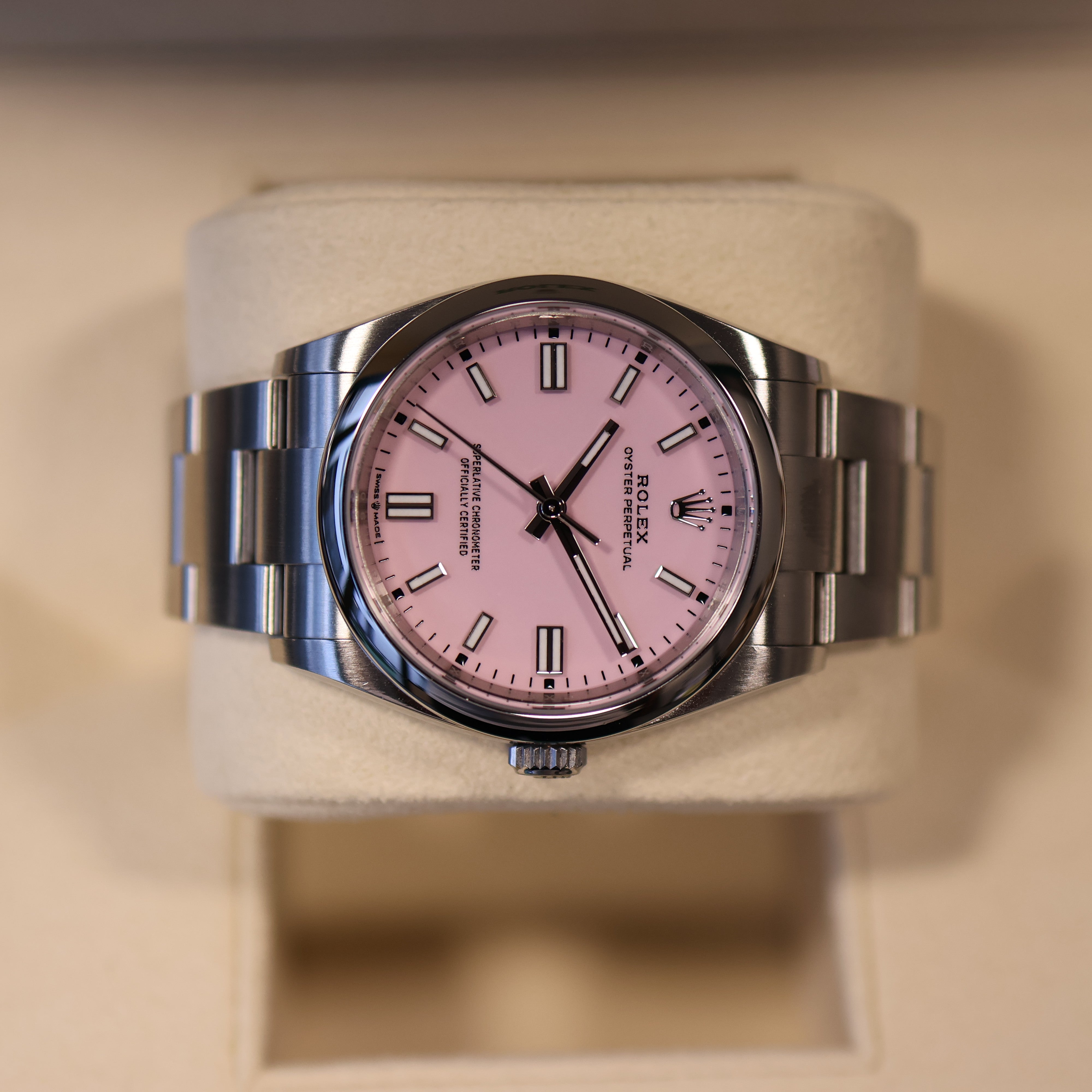 Rolex Oyster Perpetual Pink Dial 126000