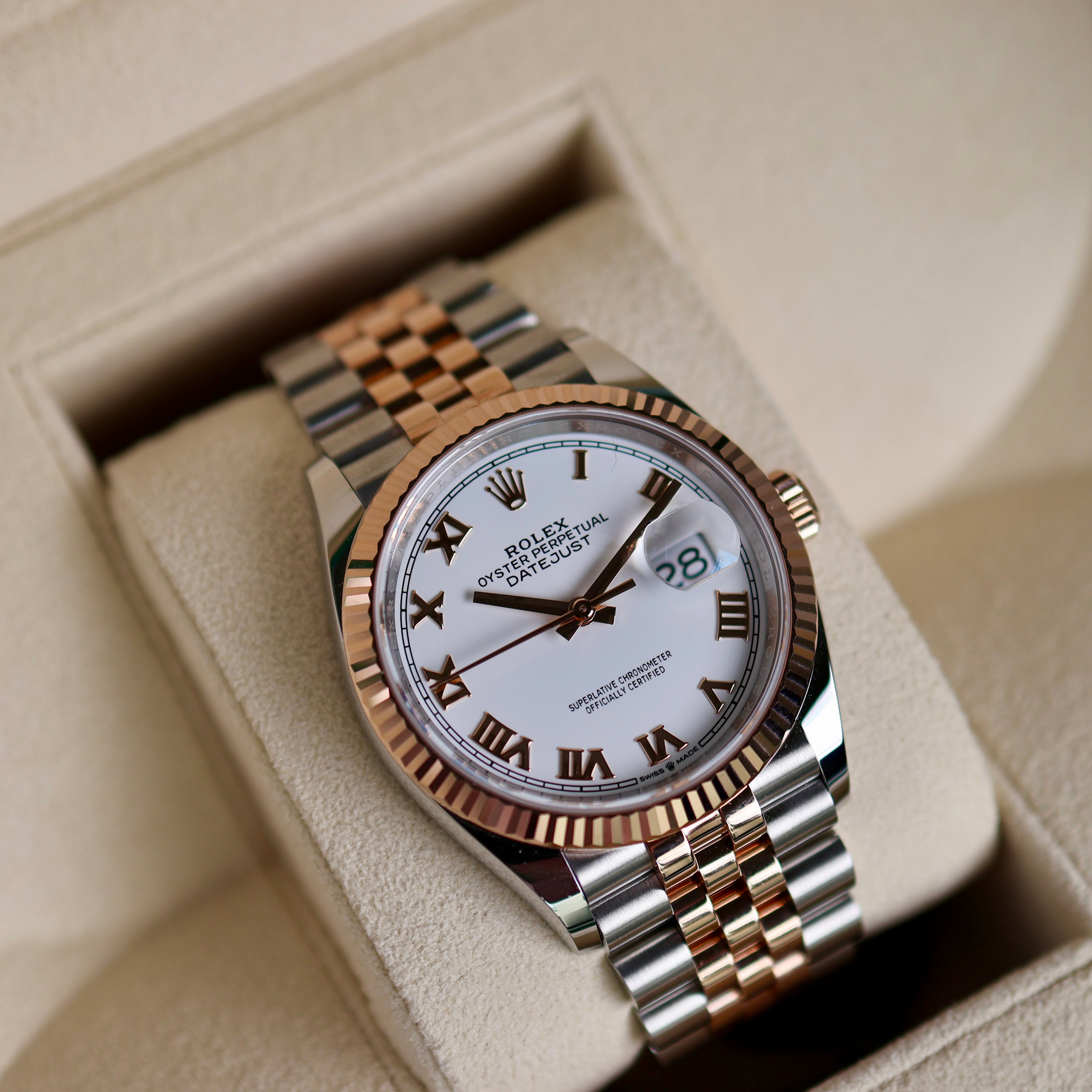 Rolex Datejust White Roman Dial Jubilée 126231