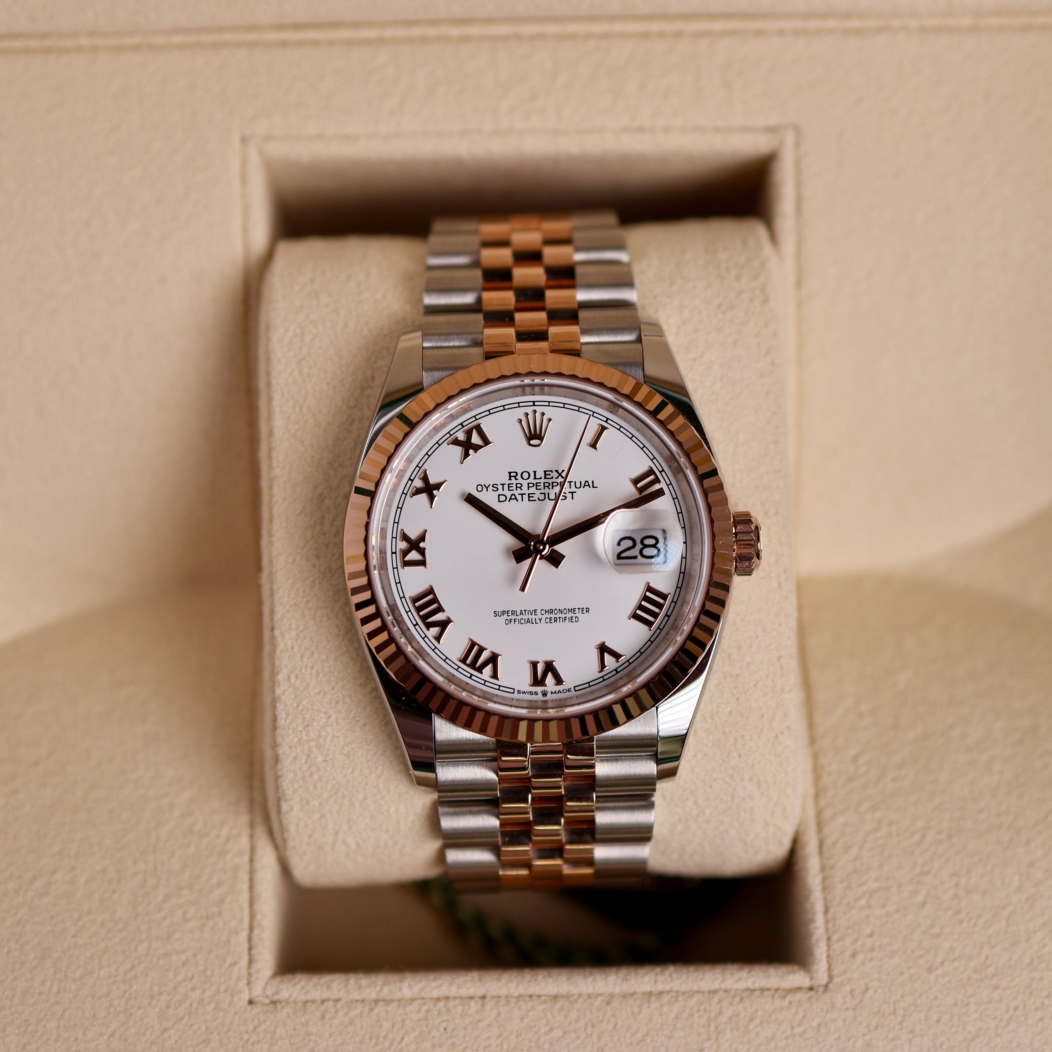 Rolex Datejust White Roman Dial Jubilée 126231