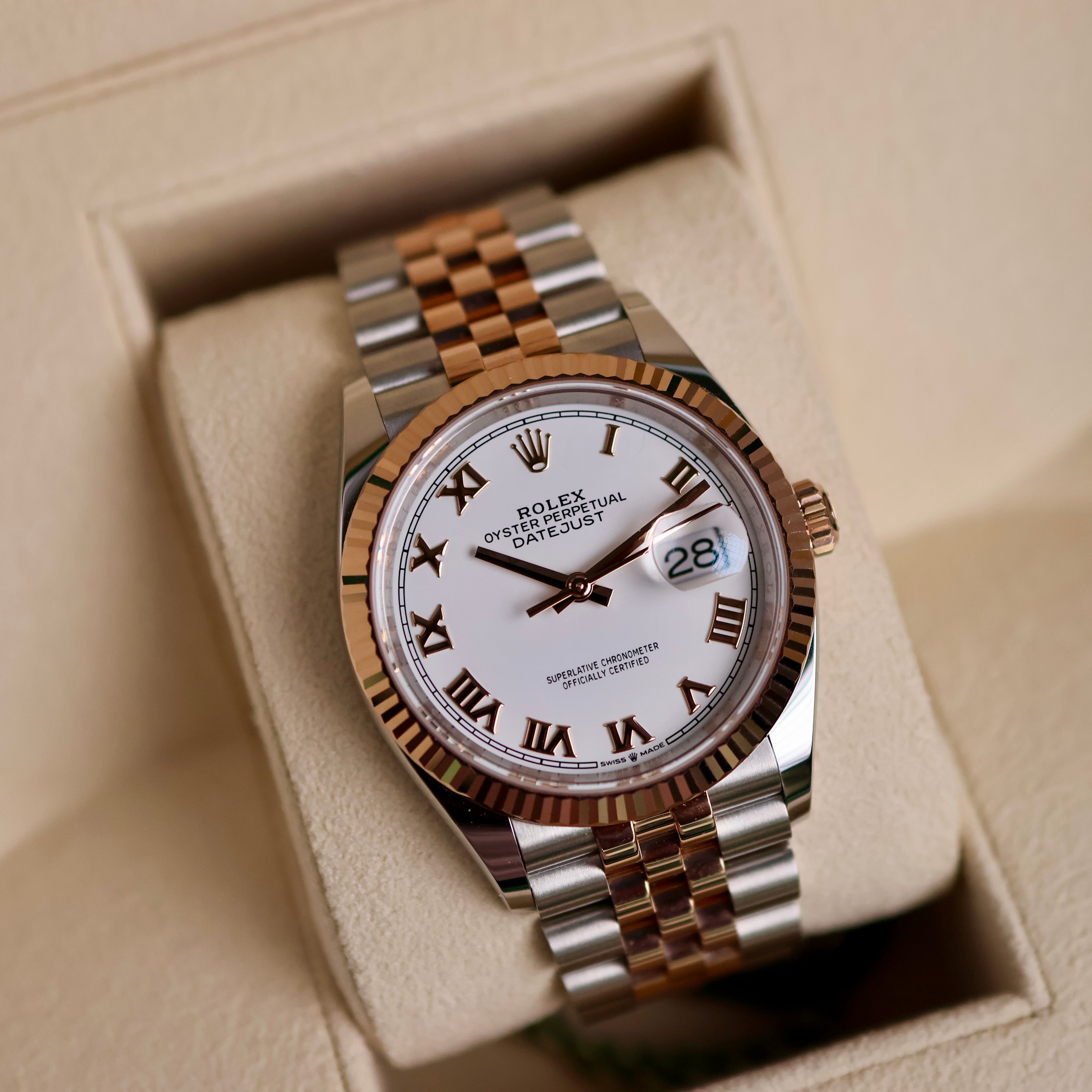 Rolex Datejust White Roman Dial Jubilée 126231