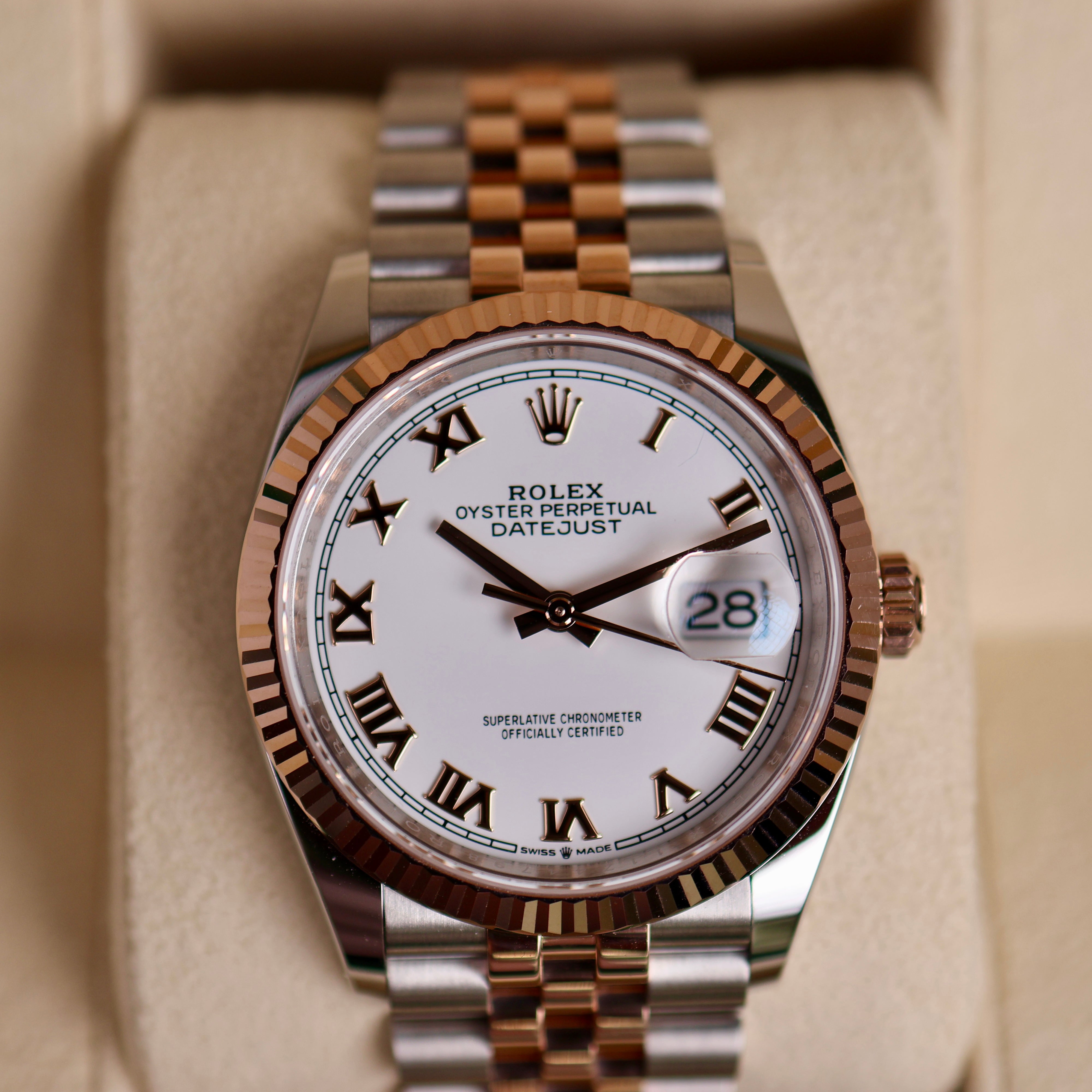 Rolex Datejust White Roman Dial Jubilée 126231