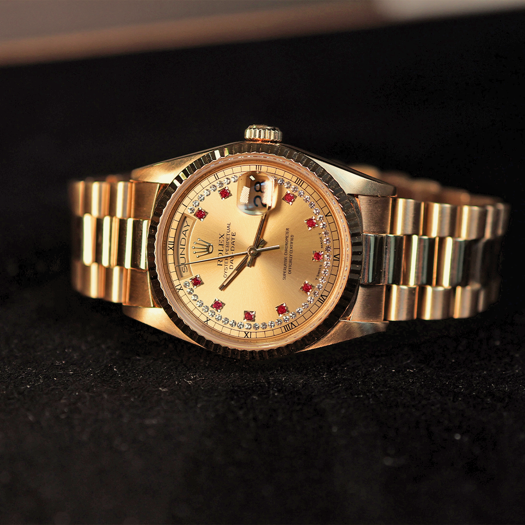 Rolex Day Date String Rubis Dial 18238