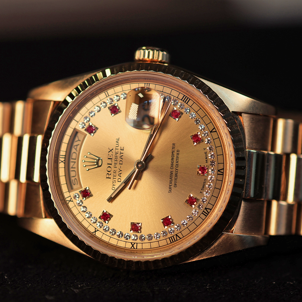 Rolex Day Date String Rubis Dial 18238